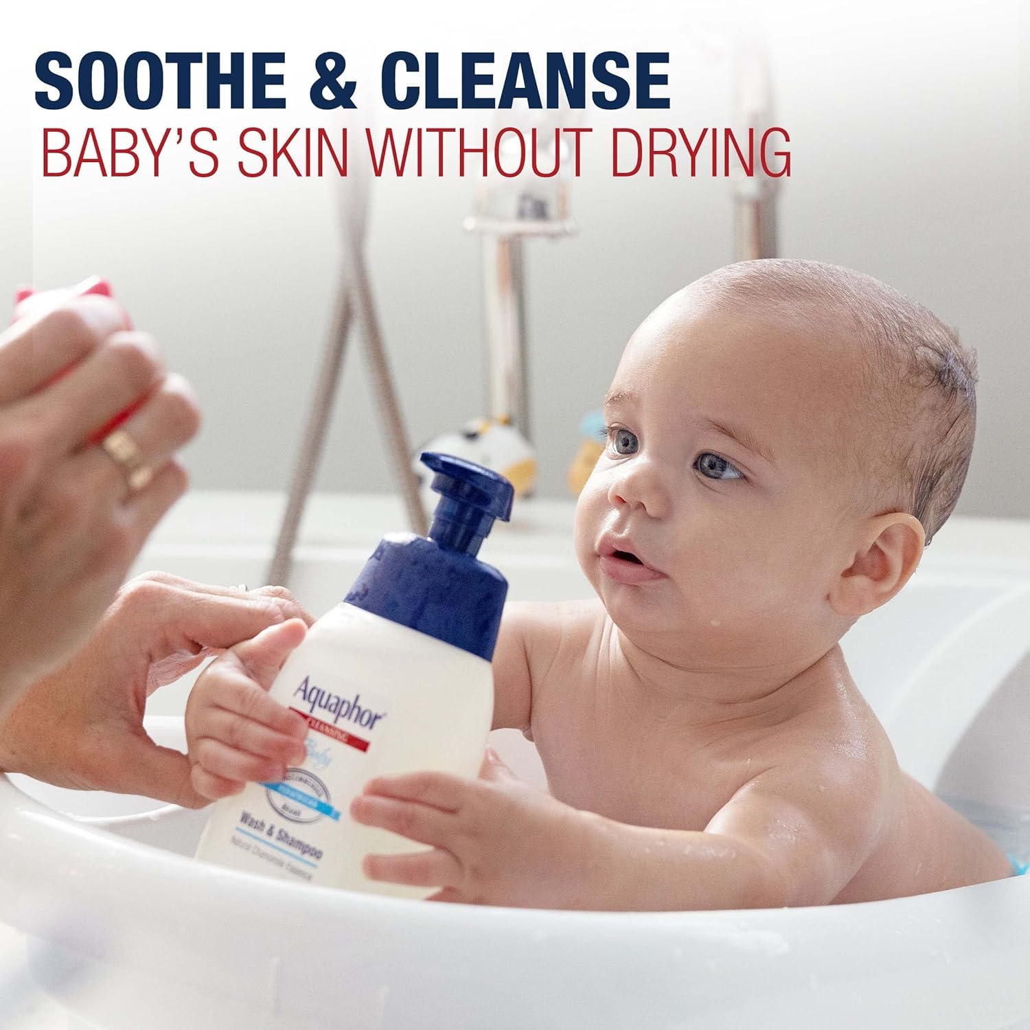 Aquaphor Baby Cleansing Wash & Shampoo - 16oz (500ml) Gentle Tear-Free Formula - 2 Pack - Perfect for Newborn Bath Time & Sensitive Skin Care