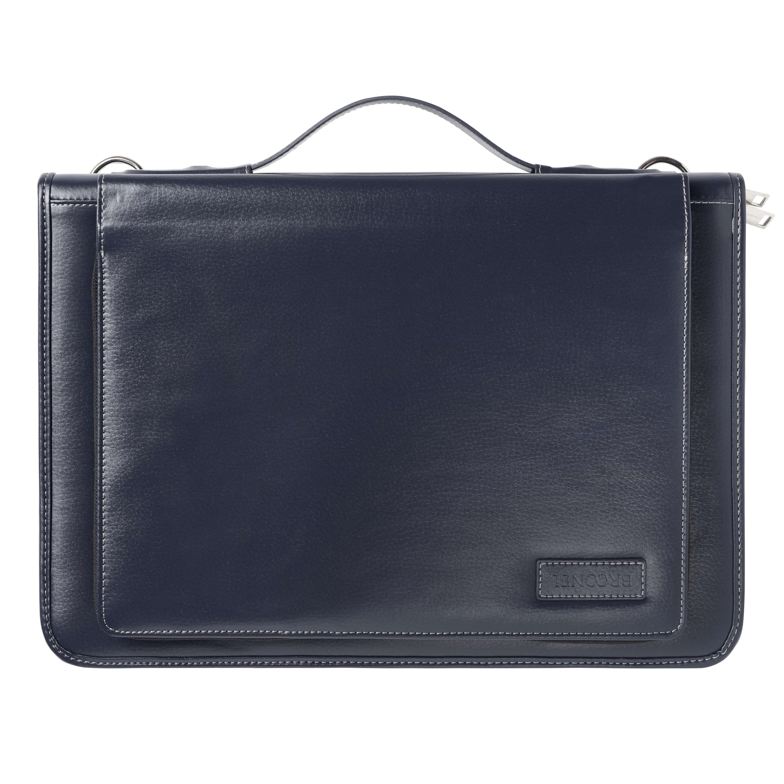 Broonel Blue Leather Laptop Messenger Bag for ASUS Vivobook 14X OLED (X1403) 14 Inch - Premium Business Briefcase for Work, Travel & College | Durable & Stylish Laptop Case