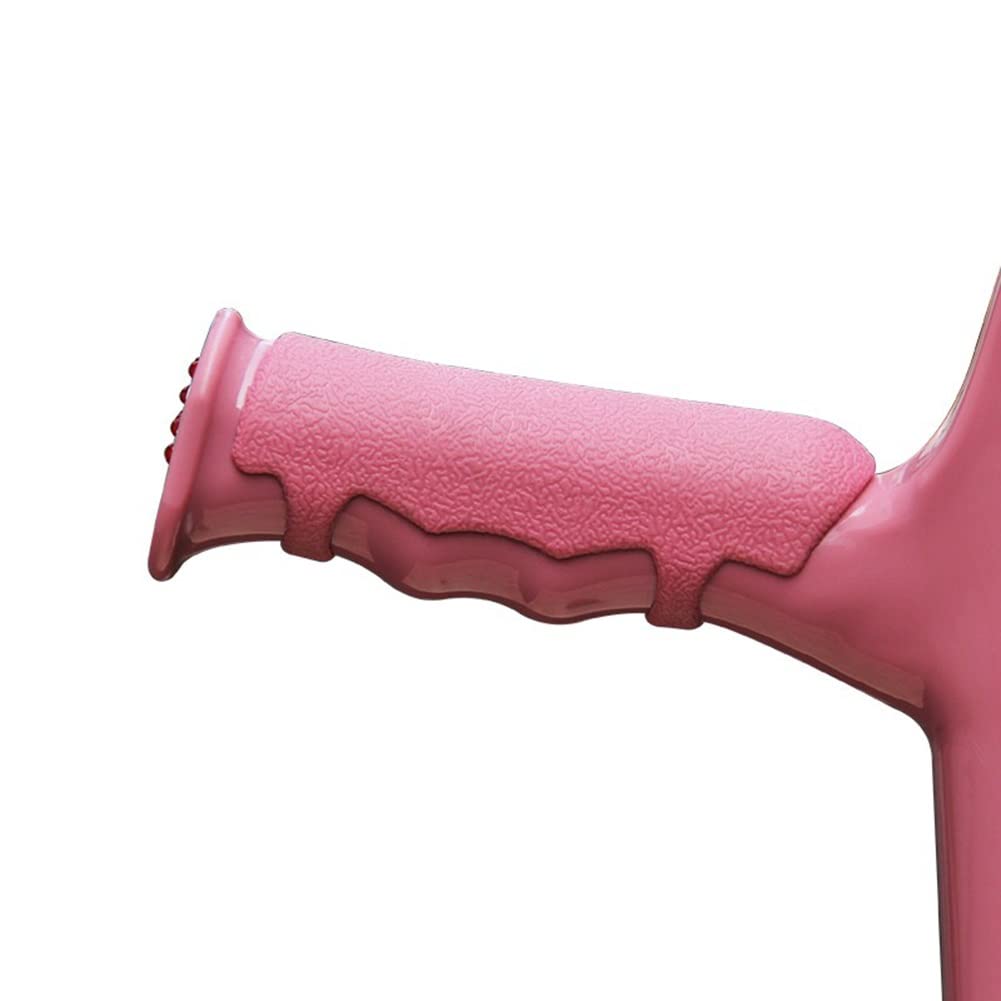 Premium Adjustable Folding Forearm Crutches (2-Pack) - Lightweight Aluminum Open Cuff Crutches for Adults & Youth (150-196cm Height) - Ideal for Mobility Support, Injury Recovery & Daily Use (Pink)