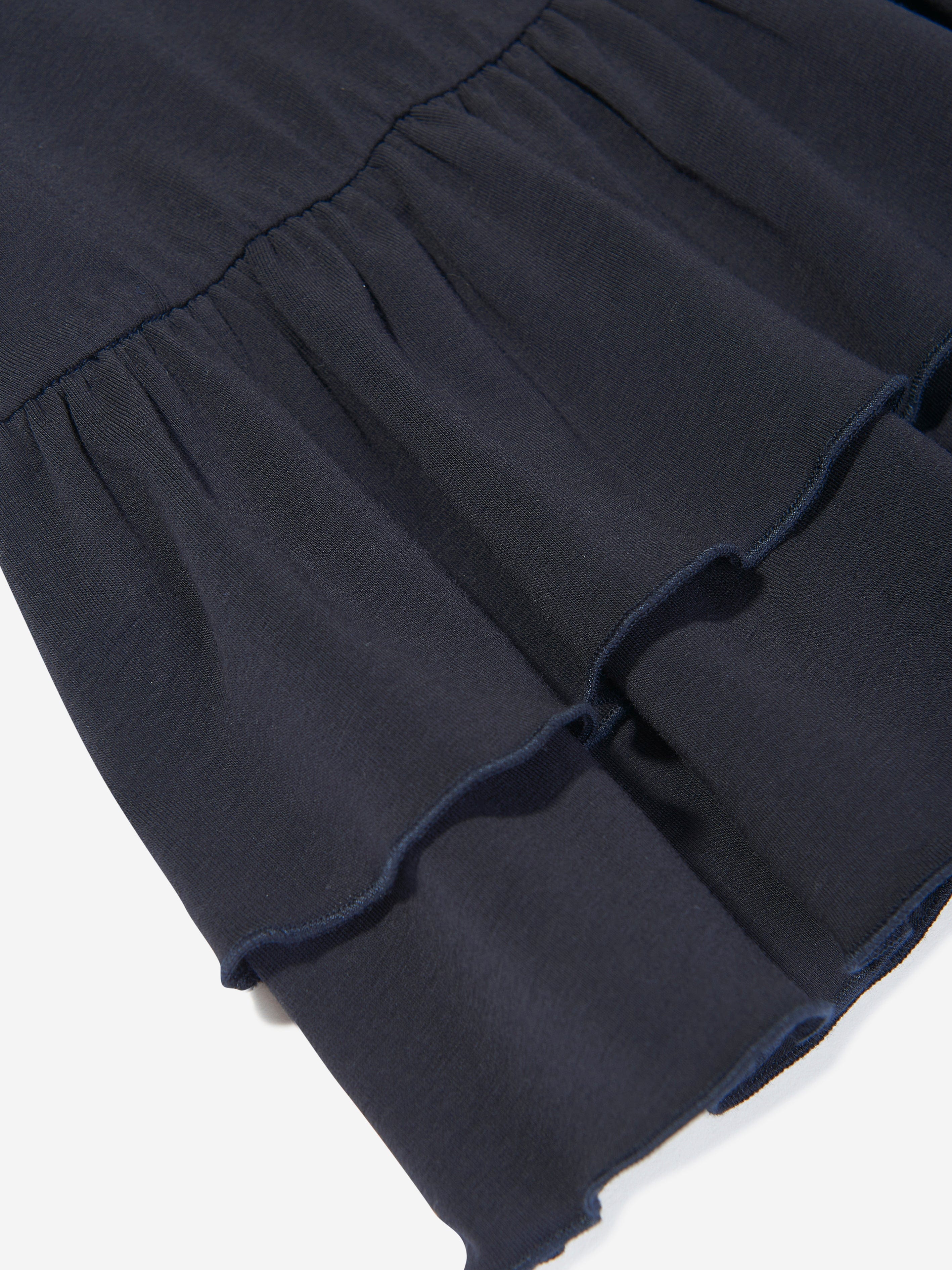 Navy Blue Baby Girls Ruffle Dress with Logo - Perfect for Birthday Parties, Family Photos & Special Occasions