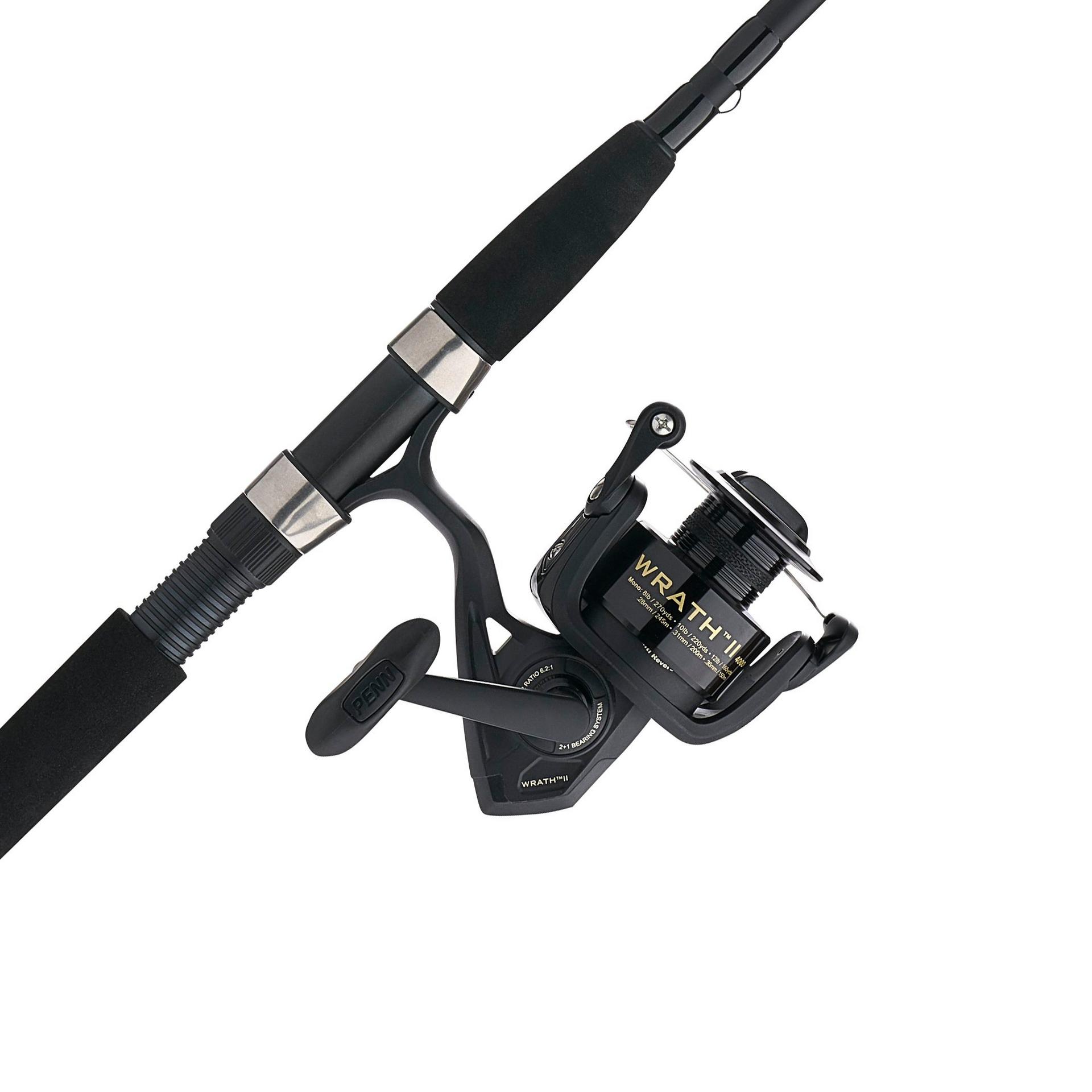 Wrath™ II Spinning Rod and Reel Combo - Premium Fishing Gear for Freshwater & Saltwater Anglers | Perfect for Bass, Trout, and Offshore Fishing Adventures