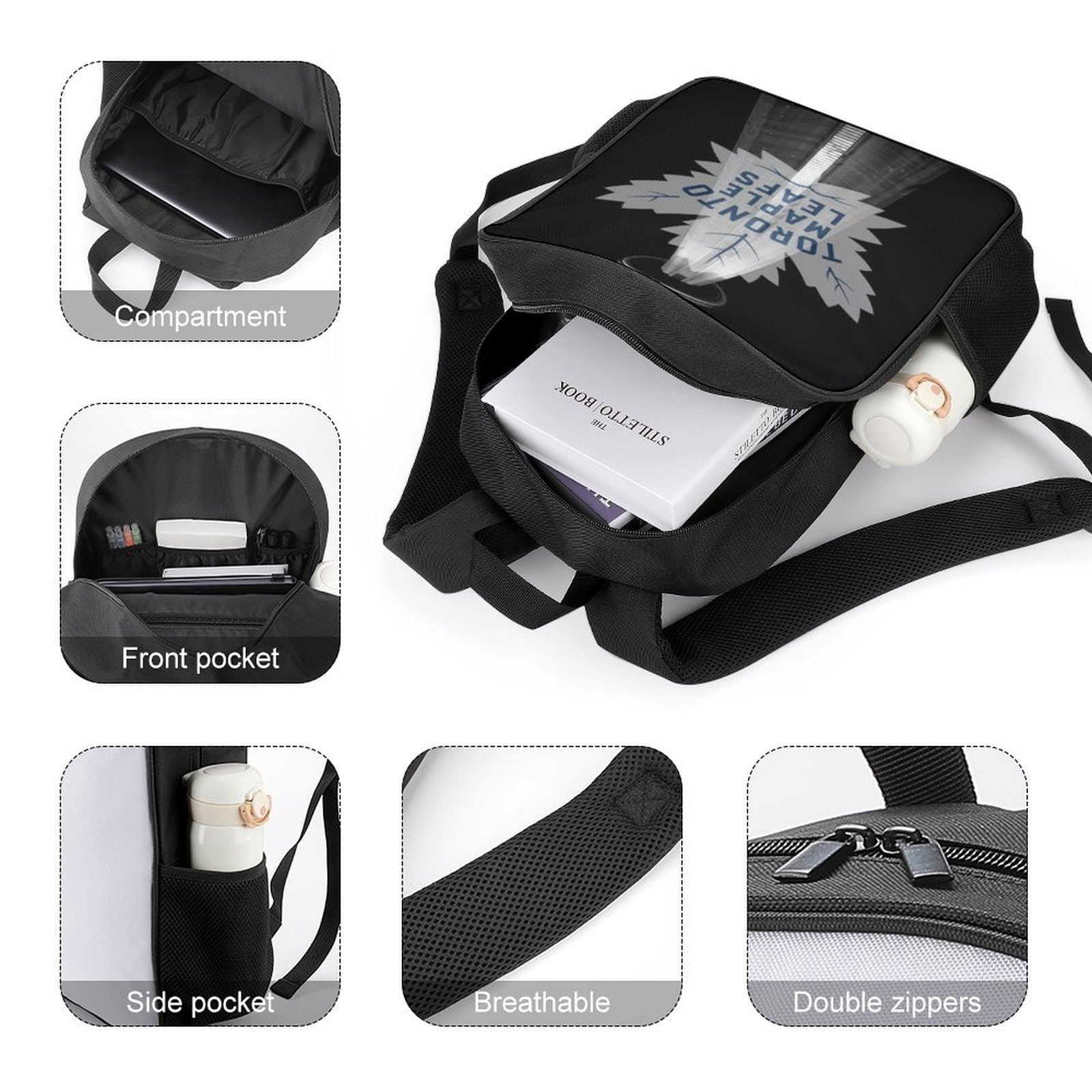 Toronto Cool Backpack - DIY Customizable Casual Lightweight Laptop Backpack for School, Travel & Daily Commute