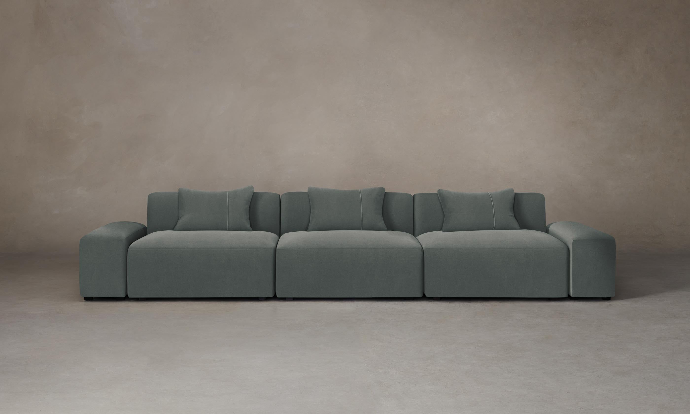 Breuer Modular Sofa - Modern Mohair Fog Upholstery for Living Room, Lounge & Office Comfort
