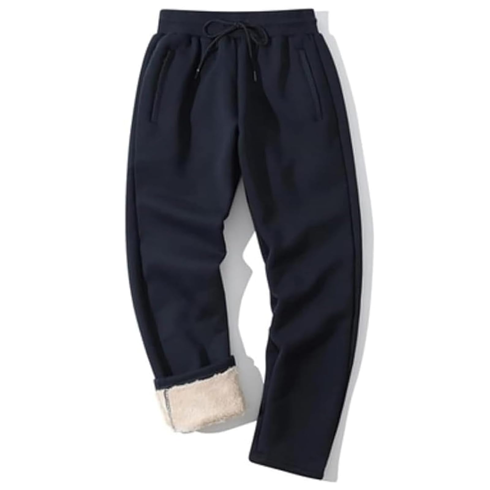 Shiyifa Men's Winter Fleece-Lined Sweatpants - Thermal Sherpa Joggers with Pockets for Running, Hiking & Outdoor Activities | Warm Cold-Weather Activewear