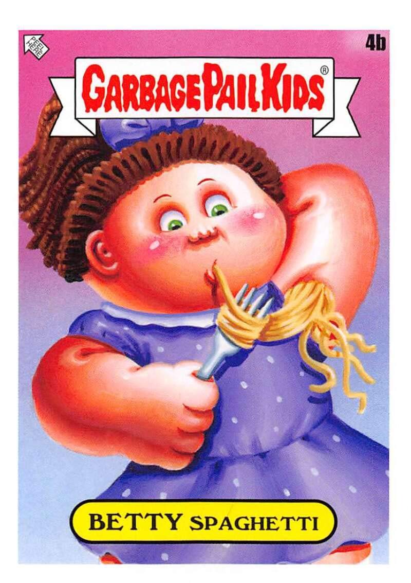 2021 Topps Garbage Pail Kids Food Fight NonSport Trading Card #4B BETTY SPAGHETTI - Collectible Trading Cards for Kids & Adults, Perfect for Trading, Gifts, and Display