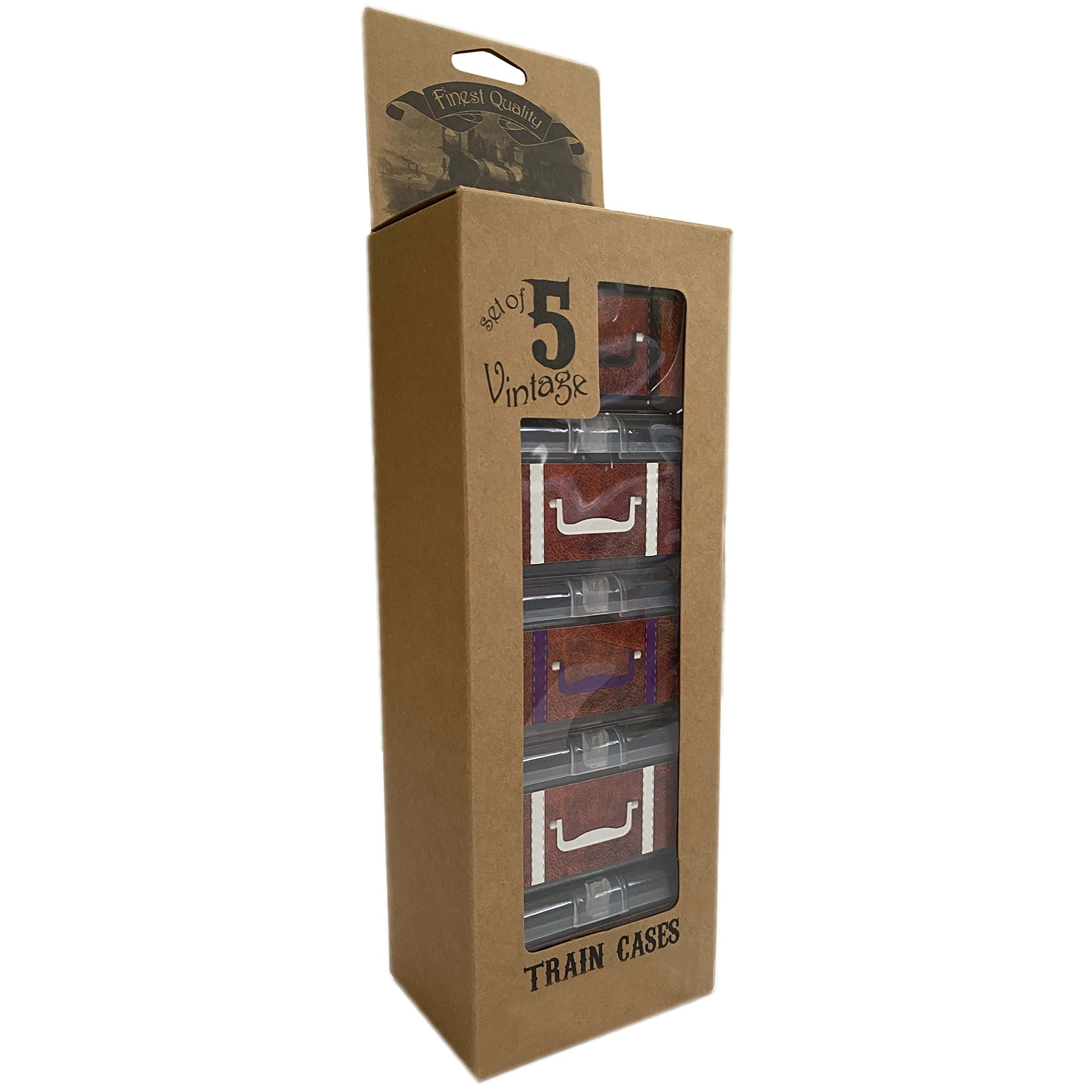 PRODUCT80 BitsBins Storage Cases for Ticket to Ride Board Games - Compatible with Original, Europe, Rails & Sails Versions (5-Pack: Black, 2 Purple, 2 White) | Organize Game Pieces & Cards for Easy Setup | Perfect for Board Game Nights & Travel