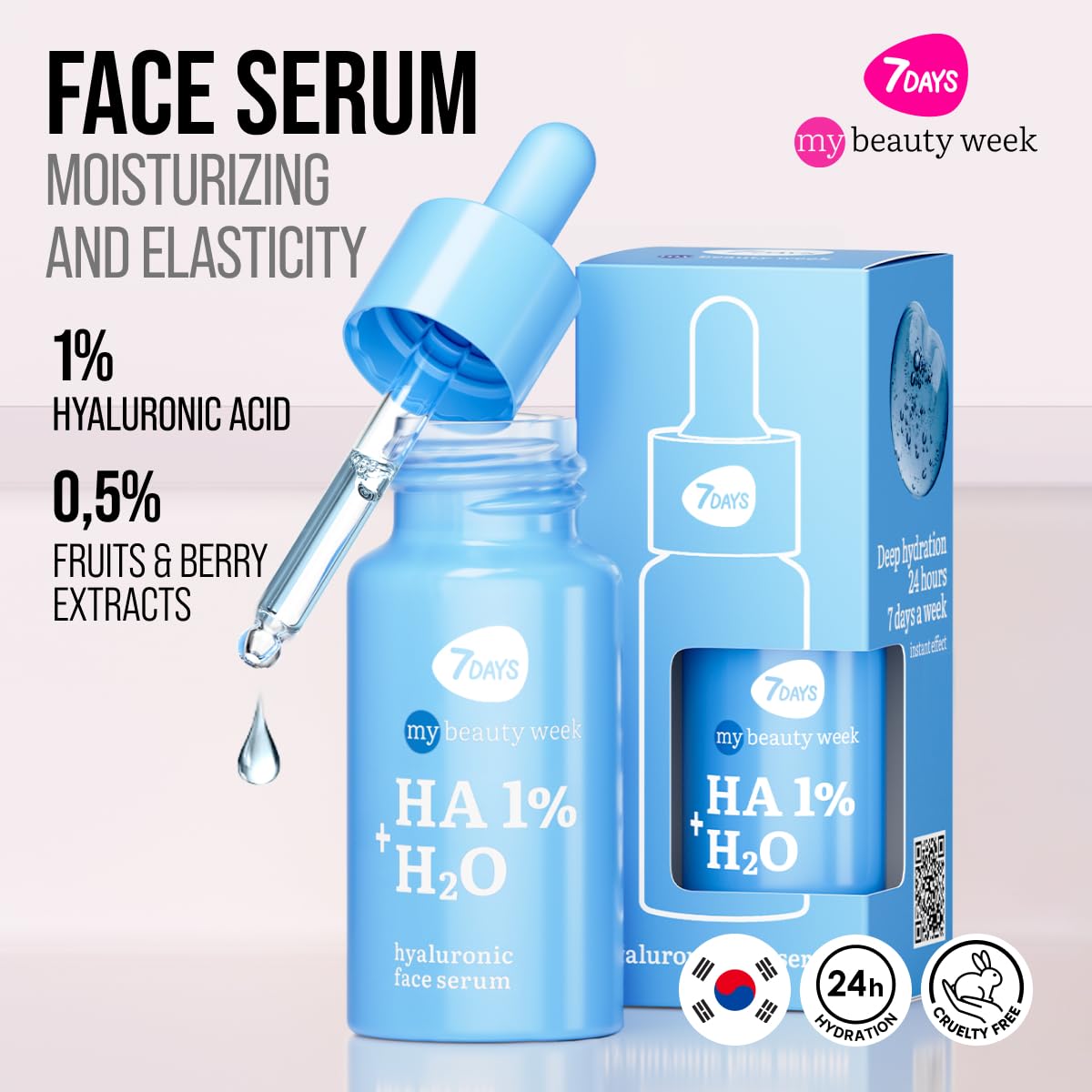 7 Days Korean Skincare Gift Set with Hyaluronic Acid Serum & Face Mask - Anti-Aging Moisturizing Routine for Women & Teens - Perfect for Daily Use, Travel & Self-Care Pampering