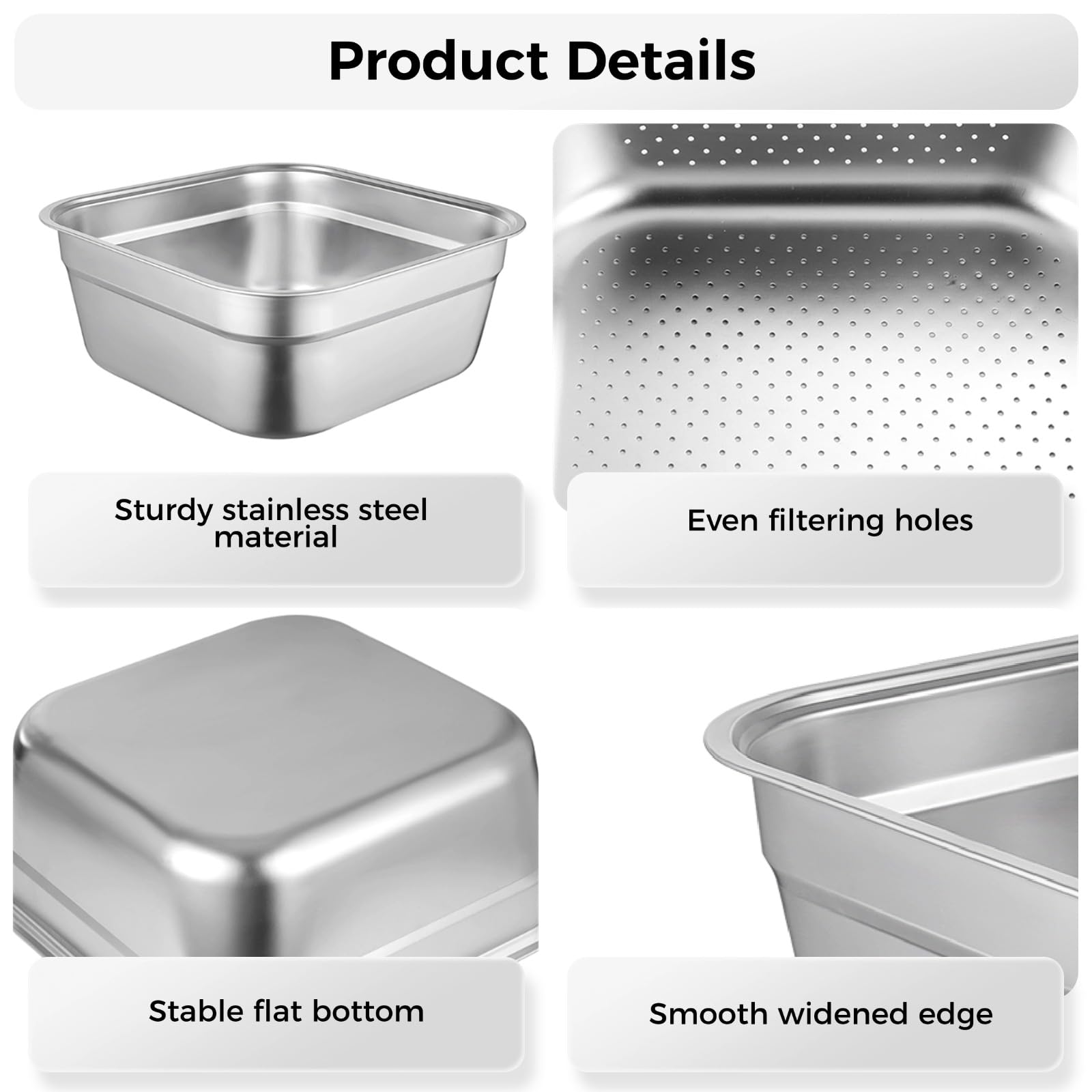 **Yeesport 2-in-1 Stainless Steel Colander & Mixing Bowl Set – Small Fruit & Vegetable Washing Basin, Rice & Pasta Strainer – Multi-Purpose Kitchen Tool for Draining, Washing & Mixing – Perfect for Cooking, Baking & Meal Prep**