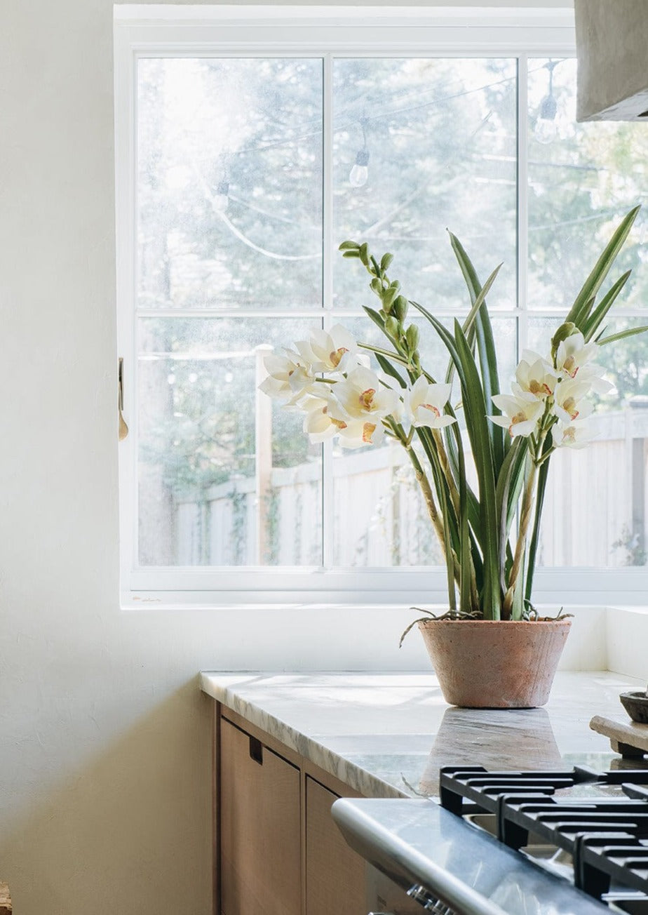 Artificial Cymbidium Orchid Potted Arrangement - 17