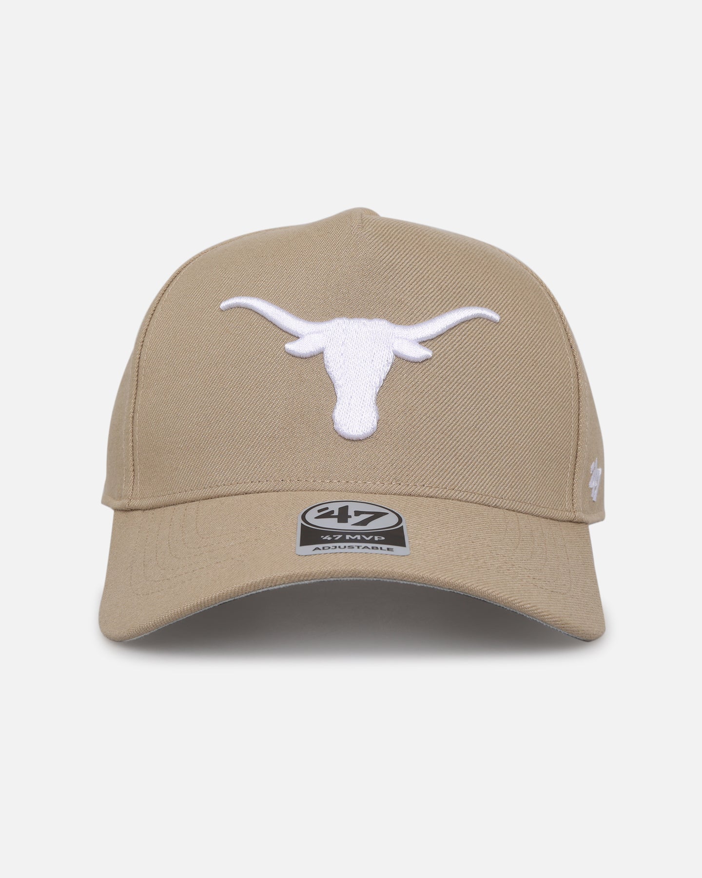 47 Brand Texas Longhorns MVP DT Snapback Hat - Khaki/White Adjustable Baseball Cap for Men & Women - Perfect for Game Day, Sports Events and Casual Outfits