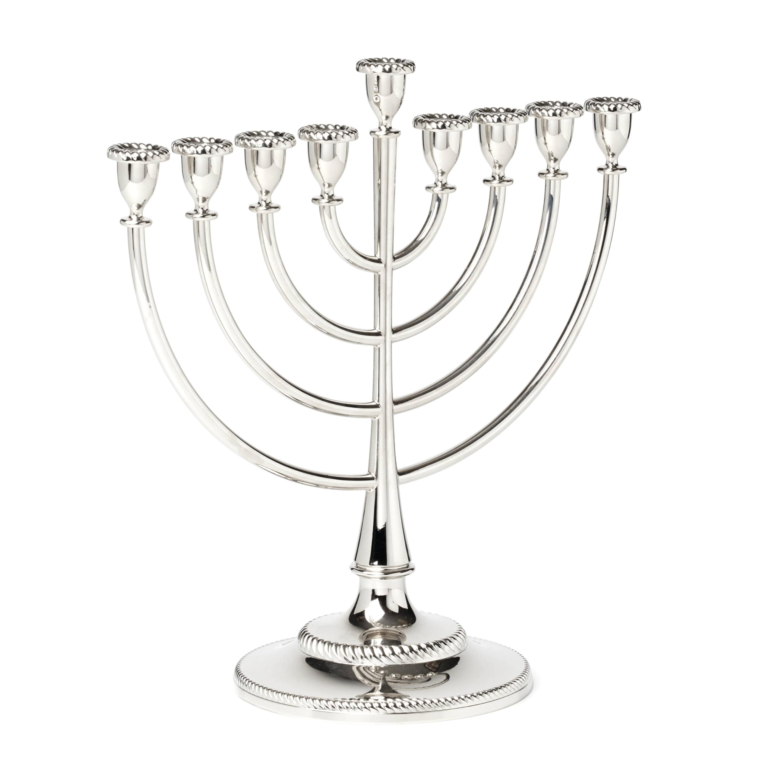 Reed And Barton 896613 Roseland Silver Menorah - Elegant Hanukkah Candle Holder for Jewish Holiday Decor & Home Celebration