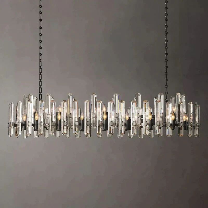 Macalla 72-Inch Linear Chandelier - Modern LED Hanging Light Fixture for Dining Room, Kitchen Island & Living Room Decor