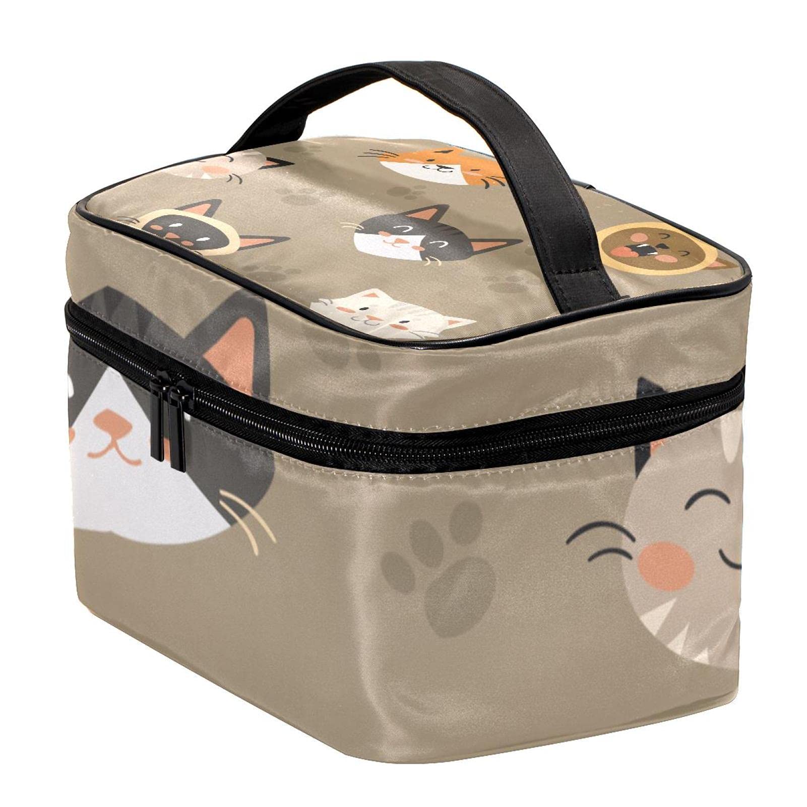 Cute Cat Paws Pattern Large Travel Makeup Bag - Waterproof Cosmetic Organizer with Zipper for Women & Girls | Perfect for Vacation, Gym, Beach Essentials Storage