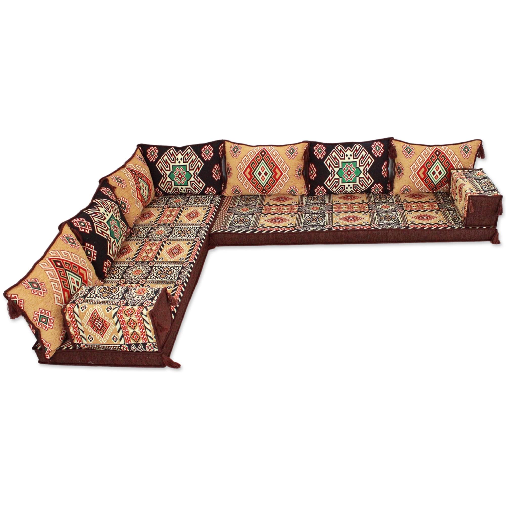 Arabic Living Room Furniture Set - Traditional Majlis Seating & Jalsa Sofa for Home Decor | Perfect for Middle Eastern Style Interiors, Family Gatherings & Cultural Events