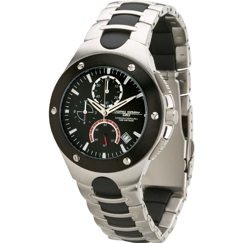 Jorg Gray JG1800-11 Men's Chronograph Watch - Stainless Steel Case, Black Dial, Water Resistant - Perfect for Business, Casual Wear & Gift Giving