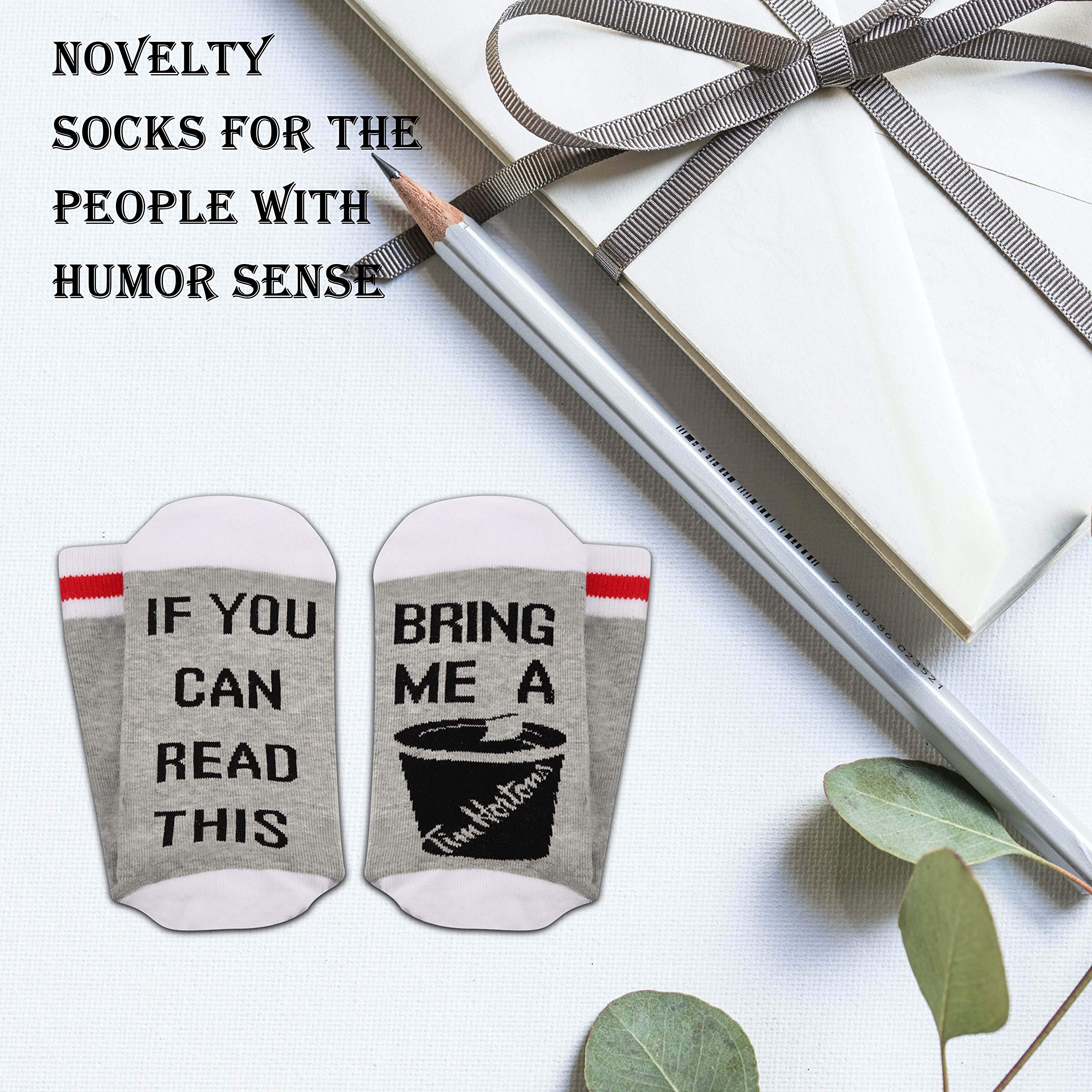 2 Pairs Funny Coffee Socks Gift Set - 'If You Can Read This Bring Me Coffee' Novelty Socks for Coffee Lovers | Perfect for Office Gifts, Christmas Presents & Barista Appreciation
