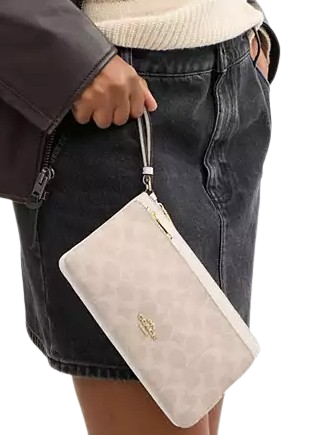 Coach Double Zip Wallet in Signature Canvas - Stylish & Durable Crossbody Wallet for Women - Perfect for Travel, Shopping & Everyday Use