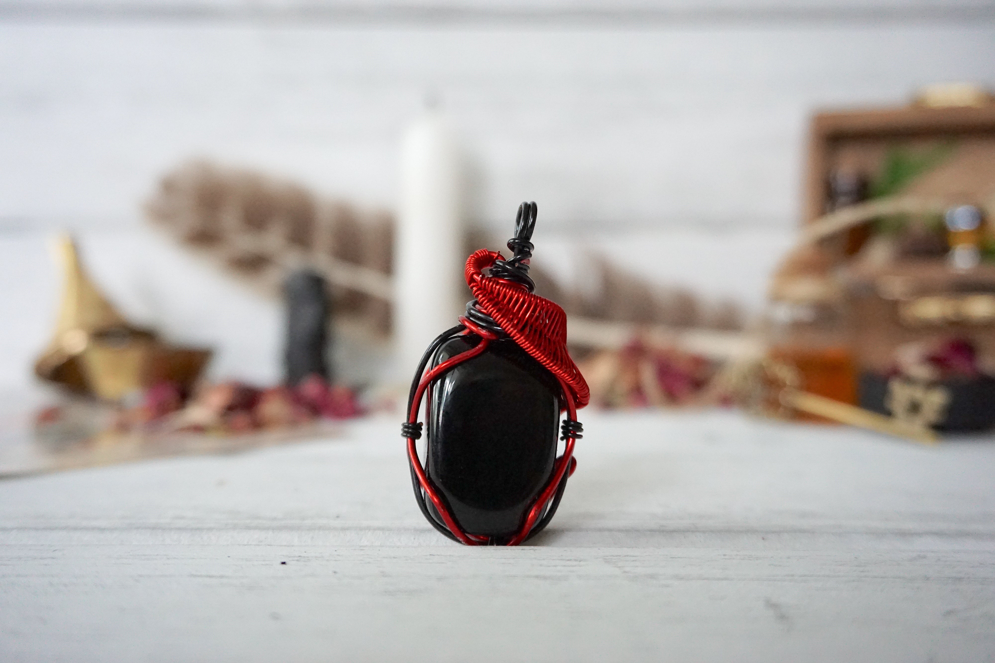 Aura Obsidian Collection - Obsidian Red Necklace for Women, Genuine Black Obsidian Stone Pendant, Healing Crystal Jewelry for Protection & Positive Energy | Perfect for Meditation, Yoga & Spiritual Gifts