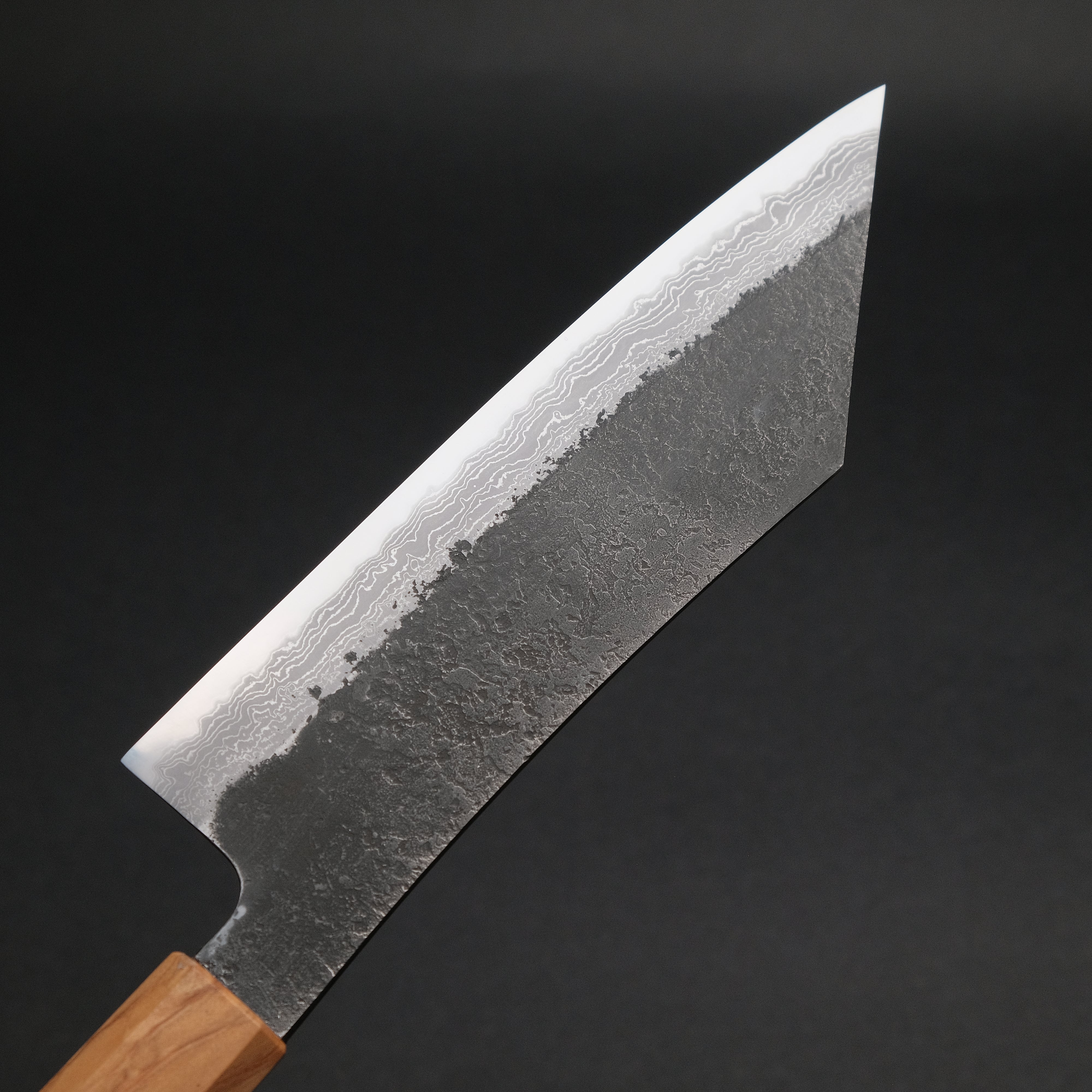 Premium Ajikataya White #2 Nashiji Damascus Hakata 180mm Chef Knife with Olive Wood TQRPV Handle (#57) - Perfect for Sushi, Sashimi & Precision Kitchen Tasks