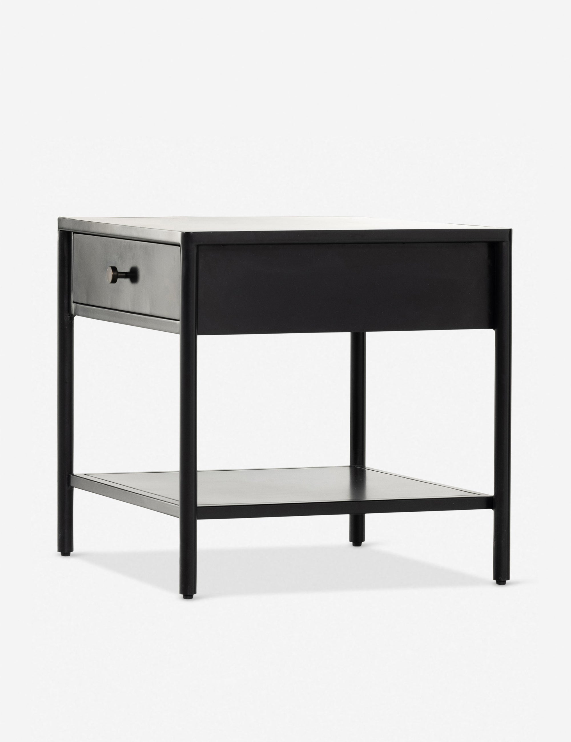 Mathus Side Table - Modern Wooden End Table with Storage Shelf for Living Room, Bedroom & Office - Perfect for Holding Lamps, Books & Decor