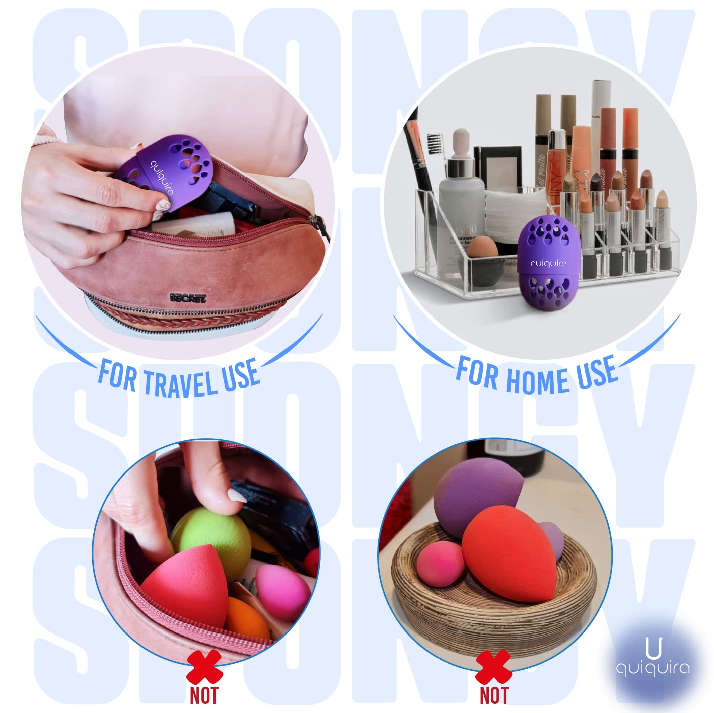 Washable Silicone Makeup Sponge Holder Case - Travel-Friendly Beauty Blender Storage for Quick Drying, Powder Puff Container (Blender Not Included) - Perfect for On-the-Go Makeup Touchups & Organized Cosmetic Bags (Fuscia)