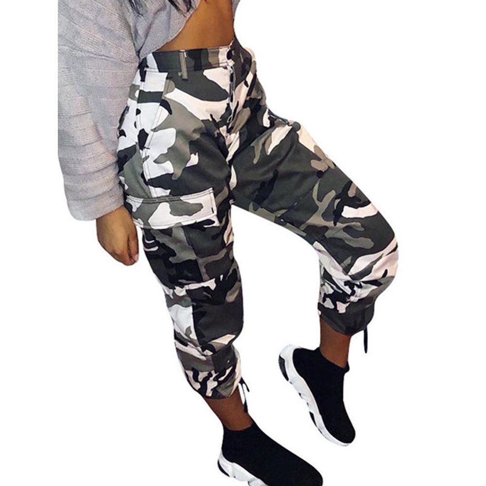 Women's Camouflage Cargo Jogger Pants - Stylish Camo Casual Trousers for Hip Hop, Rock & Office Wear | Perfect for Work, Street Fashion & Outdoor Activities
