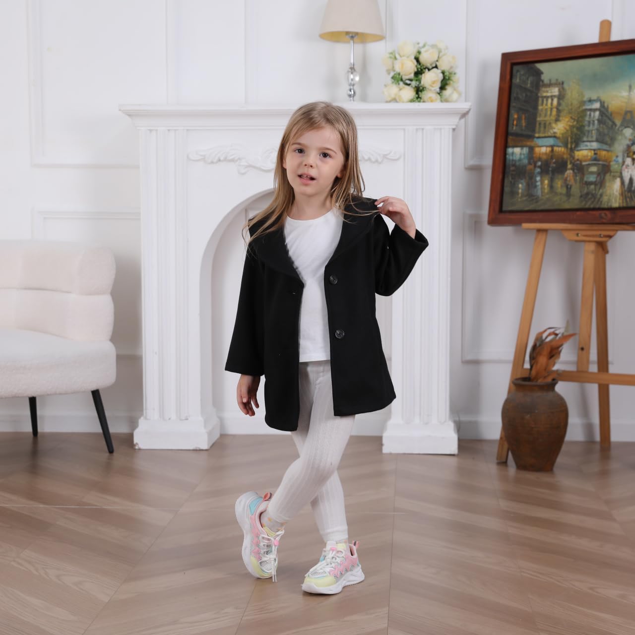 Goodplayer Baby Boys & Girls Pea Coat - Toddler Winter Jacket with Buttons, Warm Outerwear for Fall & Winter | Perfect for Outdoor Play & Family Outings