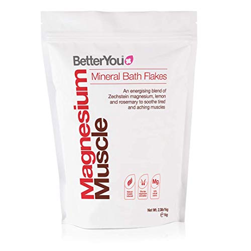 BetterYou Magnesium Flakes for Muscle Relaxation & Recovery - 1kg (35.2 oz) - Epsom Salt Alternative for Bath Soak, Foot Soak & Stress Relief