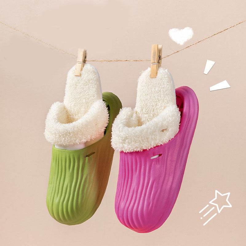 CozySwap: Warm & Comfortable Indoor Outdoor Slippers with Removable Fur Lining - Perfect for Home, Garden, and Travel Use