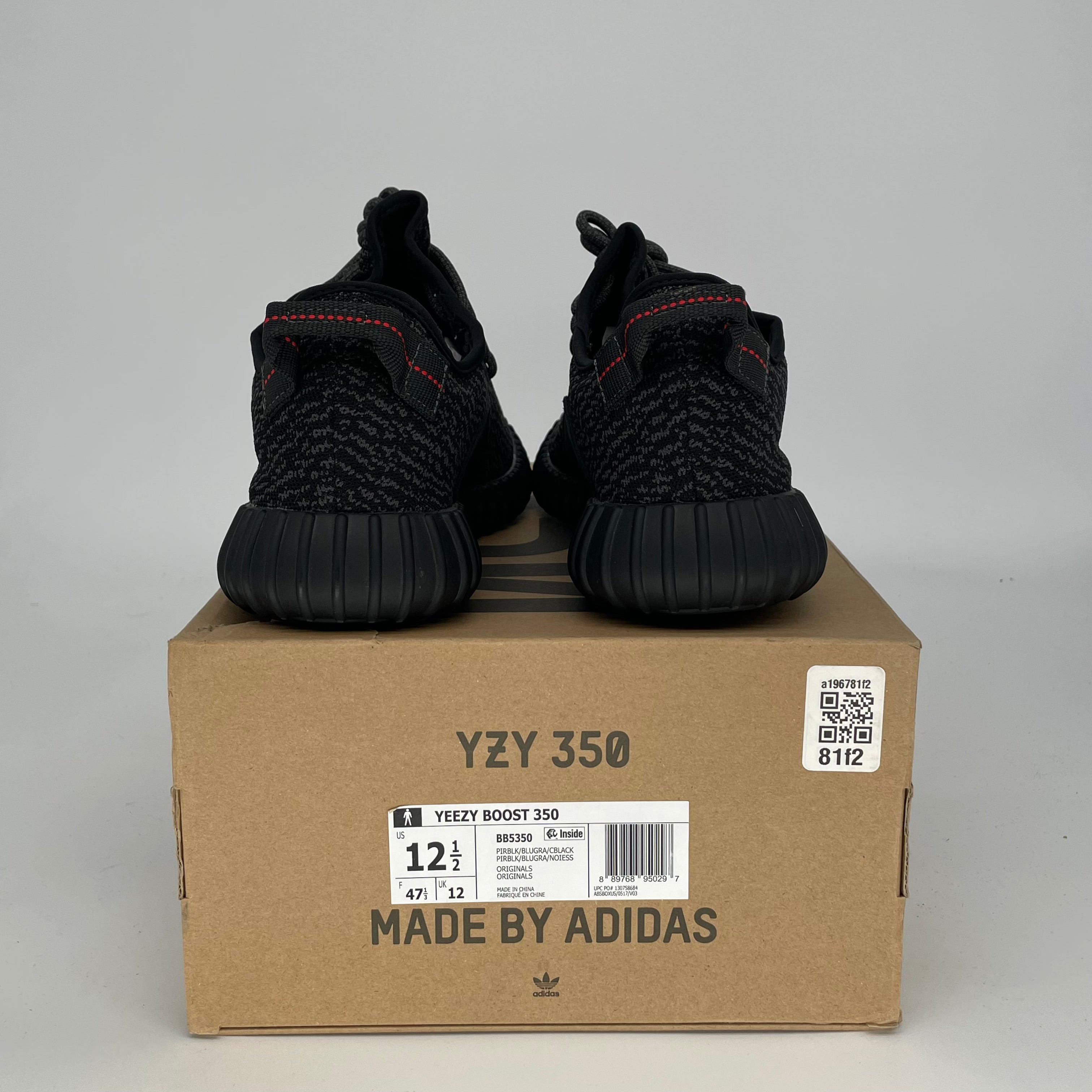 Adidas Yeezy Boost 350 V2 Pirate Black Men's Sneakers Size 12.5 BB5350 - Running, Gym & Casual Wear