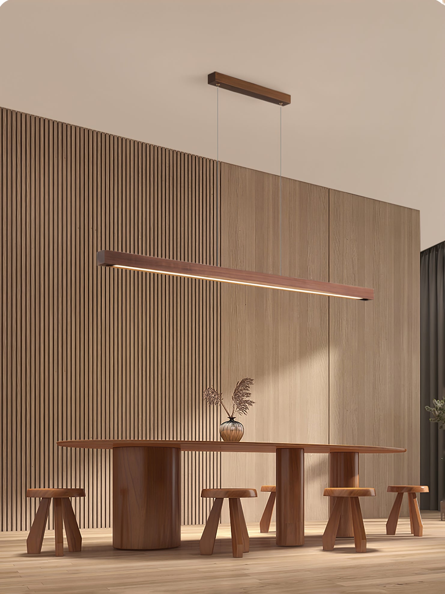 Linear Horizon Pendant Light - Modern Minimalist Ceiling Lighting Fixture for Dining Room, Kitchen Island & Bedroom Decor