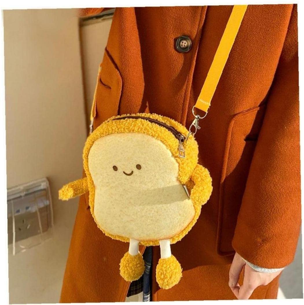 Cute Cartoon Plush Shoulder Bag - Simulated Bread Crossbody Purse Kawaii Messenger Bag for Girls & Women - Perfect for School, Travel & Cosplay Accessories