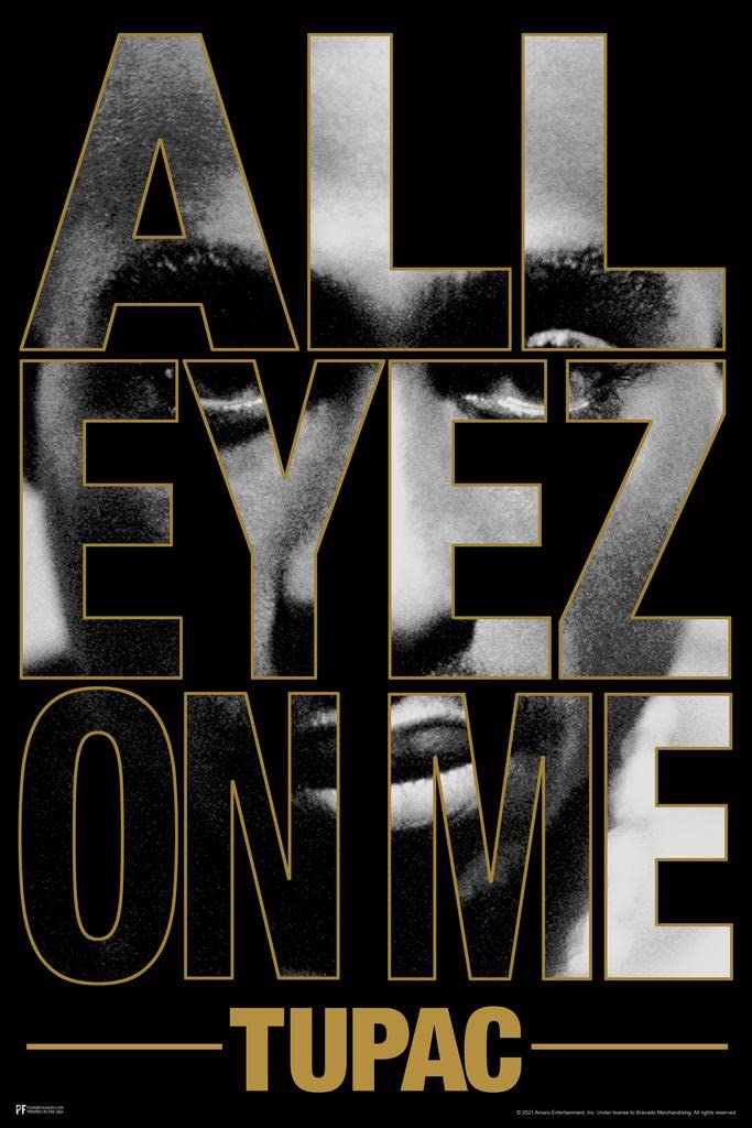 Vintage 2Pac Poster - Laminated All Eyez on Me Photo, 36x54 Inch Large Tupac Wall Art for Hip Hop Fans | 90s Rap Memorabilia, Music Room Decor & Man Cave Aesthetic | Perfect for Bedrooms, Offices & Gift Ideas