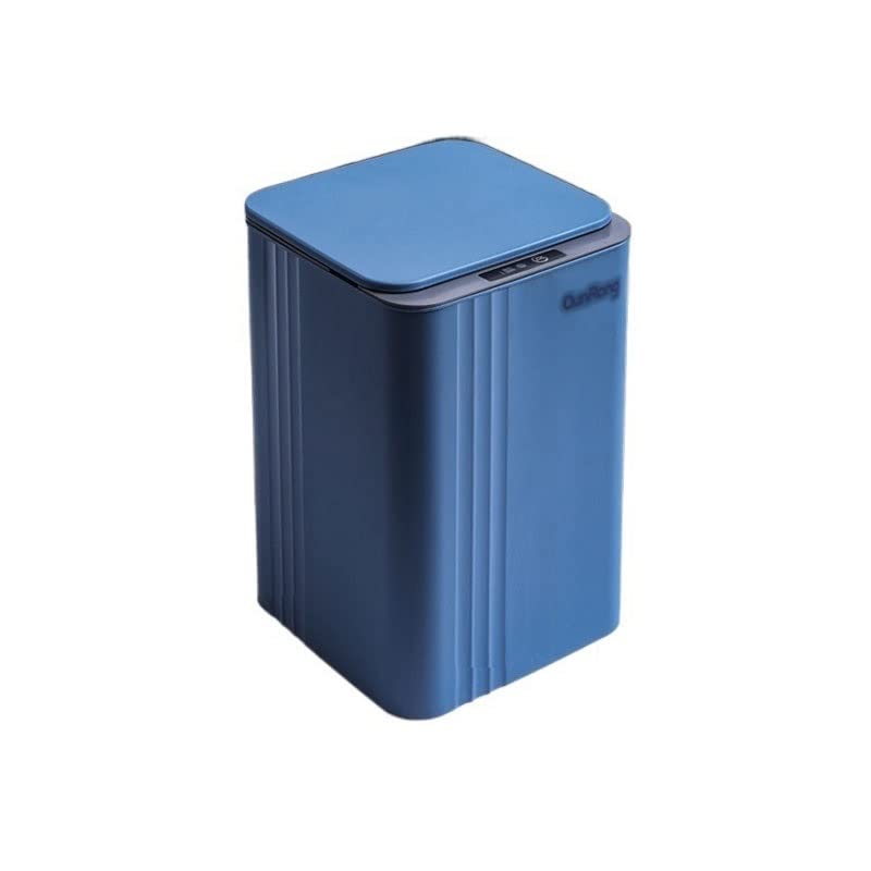 TOMYEUS 14L Automatic Smart Sensor Trash Can - Hands-Free Motion Activated Kitchen & Bathroom Garbage Bin with 3 Modes (Kick, Knee, Sensor) - Ideal for Home, Office, Dorm (Blue)