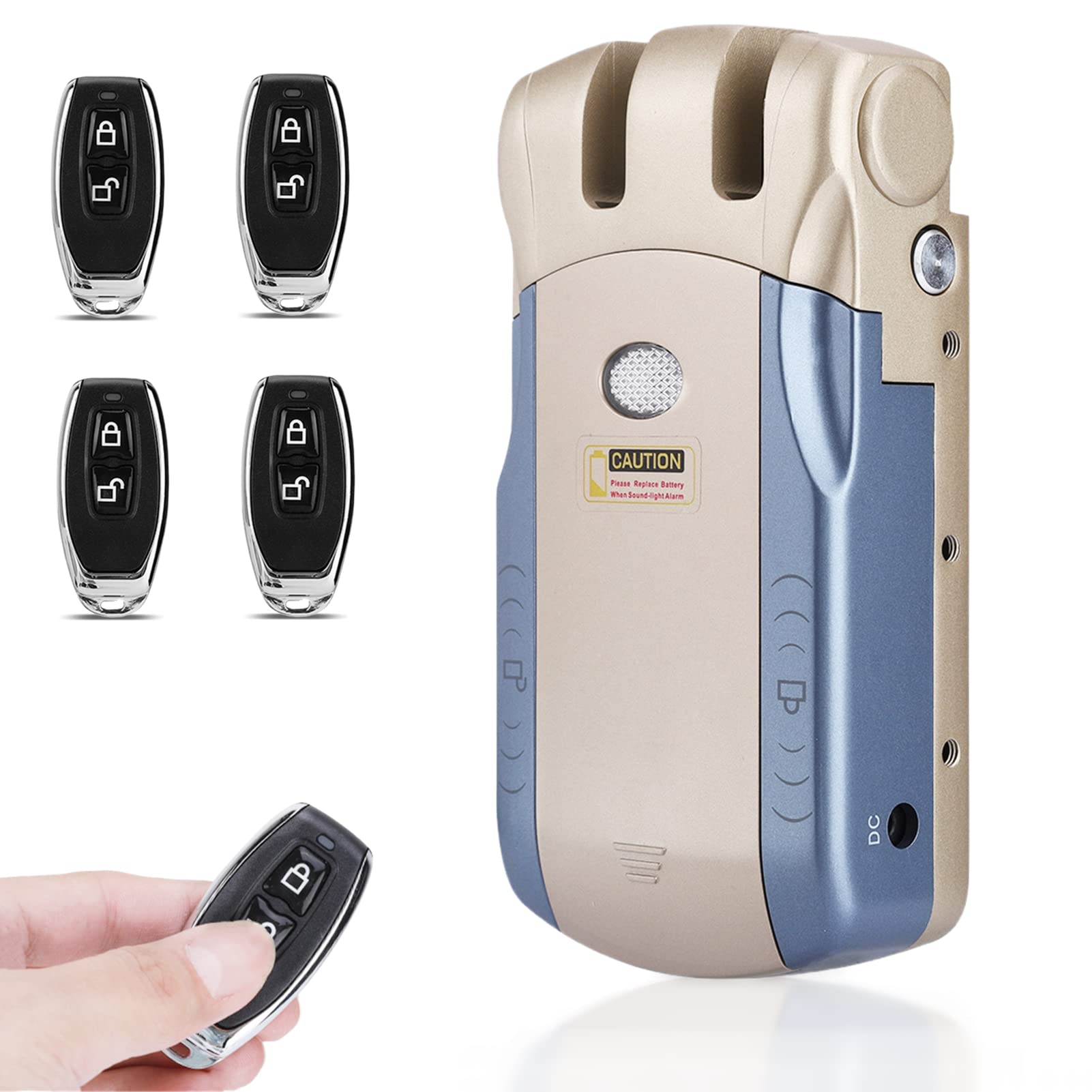 Smart Keyless Door Lock - Wireless Electronic Digital Lock with Remote Control, Touchscreen Entry & Anti-Theft Security for Home, Office, Apartment (Gold) | Perfect for Modern Smart Homes & Vacation Rentals