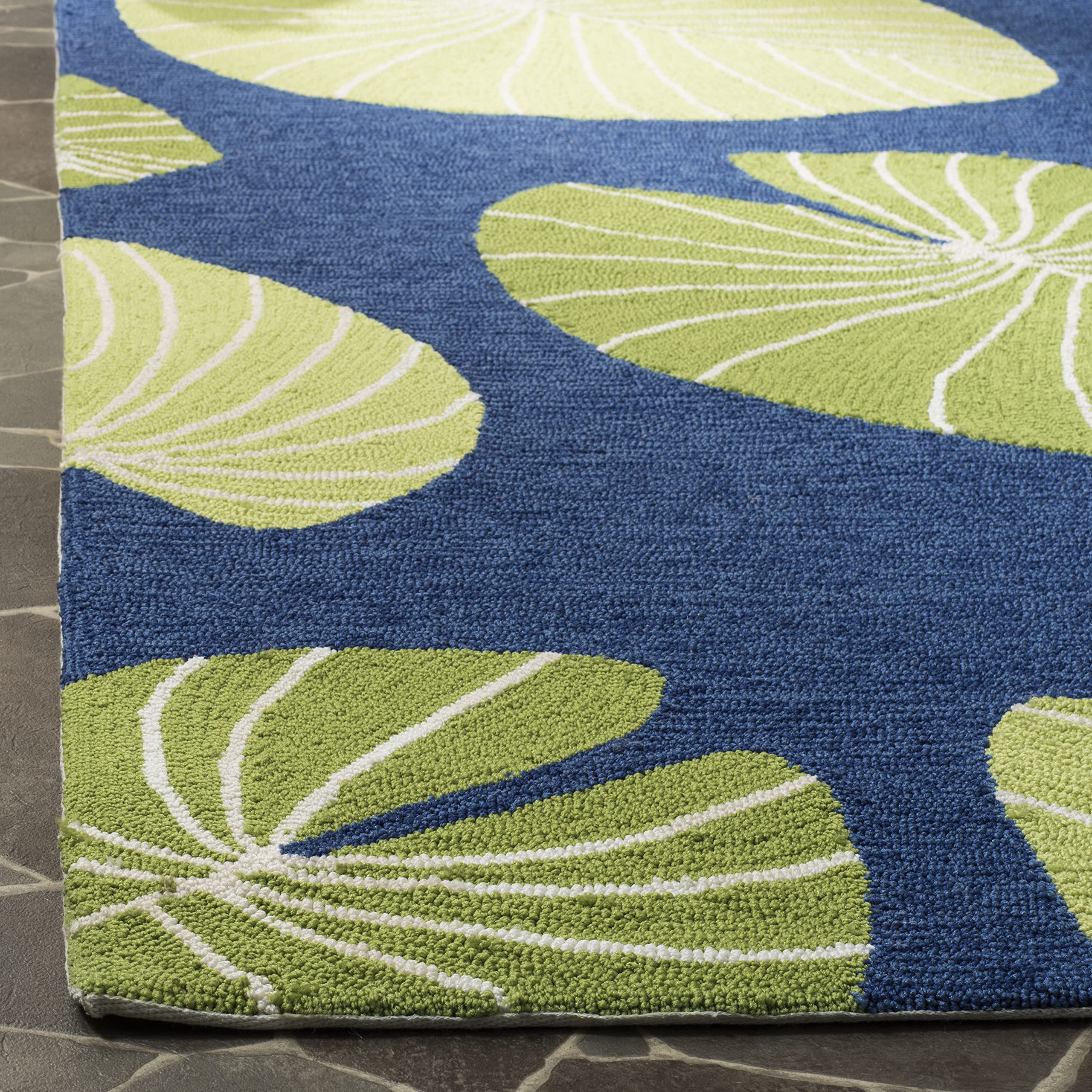 SAFAVIEH Martha Stewart x 5' x 8' Azurite MSR2212A Handmade Lily Pad Area Rug - Soft & Durable for Living Room, Bedroom, or Office Decor