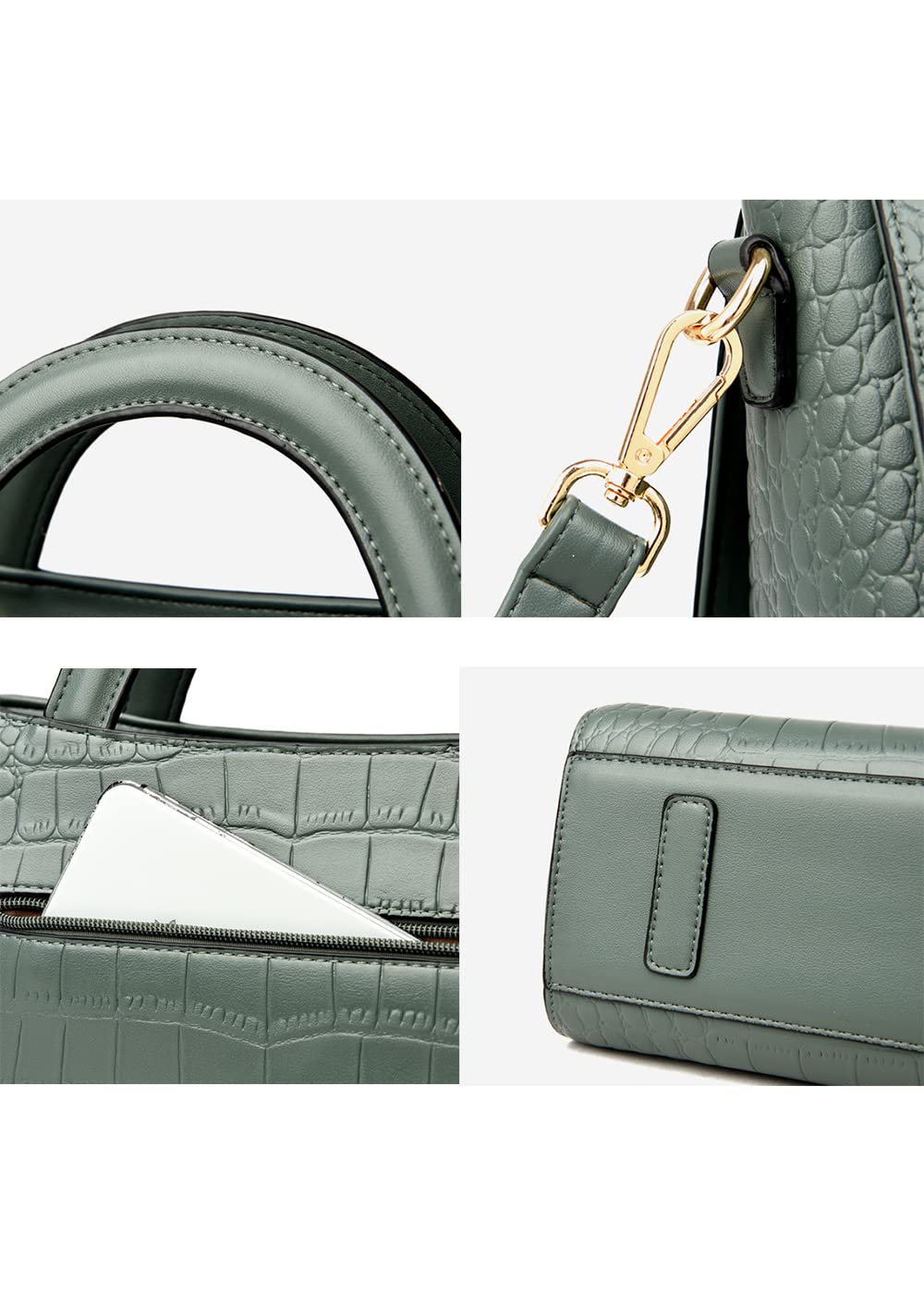 Stylish Women's Crocodile Embossed Leather Handbag - Fashionable Shoulder Bag & Crossbody Purse for Work, Travel & Daily Commute