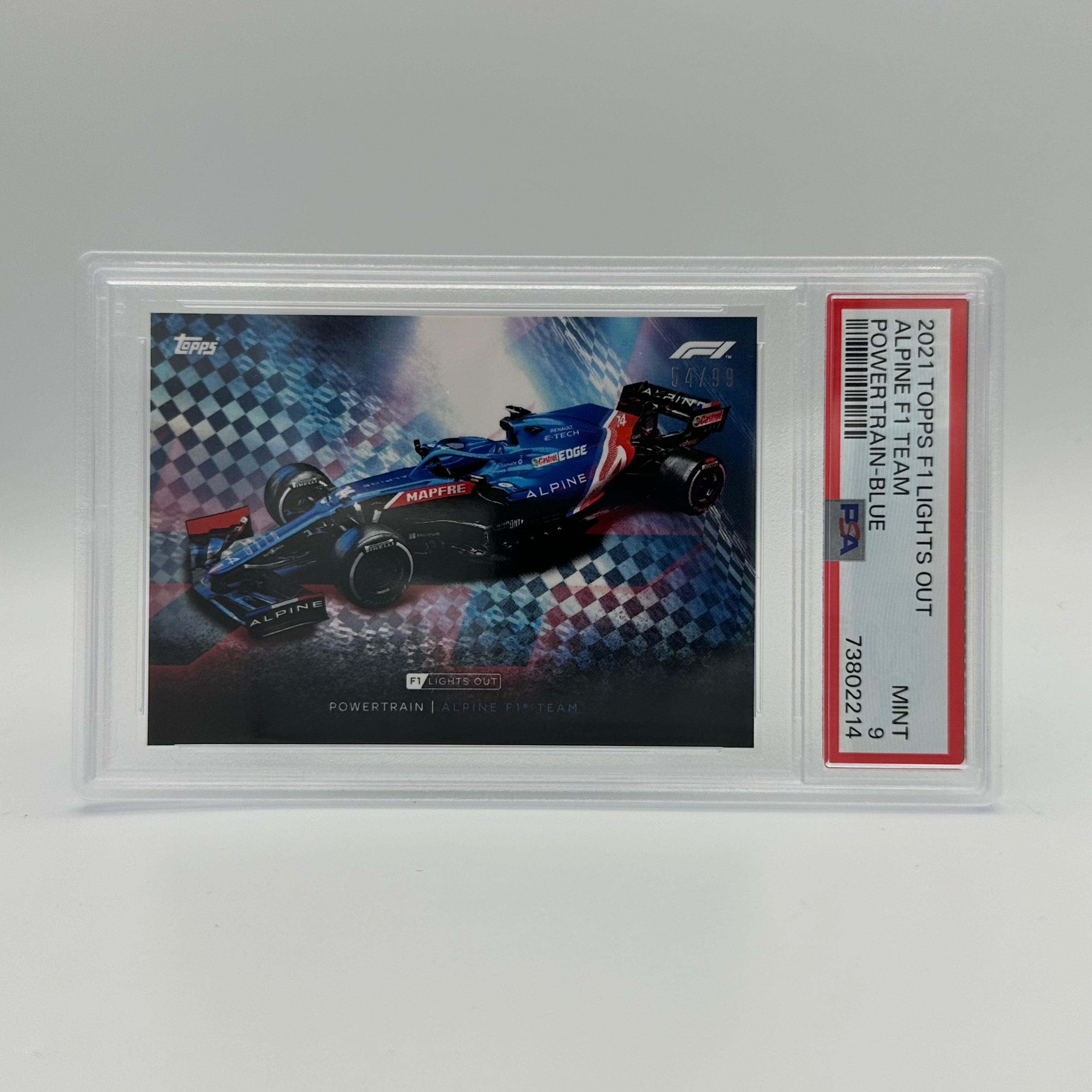 PSA 9 Graded 54/99 Alpine F1 Team Power Train Blue Racing Card - Perfect for F1 Collectors, Sports Memorabilia Displays & Motorsport Enthusiasts