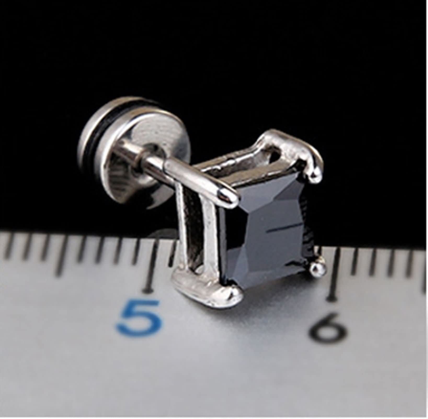 Stainless Steel Square White CZ Stud Earrings for Men & Women - Hypoallergenic Tragus & Cartilage Piercing Jewelry - Perfect for Everyday Wear, Gifts & Special Occasions