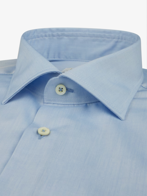 Premium STENSTROMS Blue Solid Dress Shirt for Men - Classic Slim Fit Formal Business Shirt - Perfect for Office, Interviews & Special Occasions