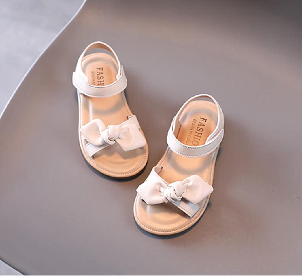 Little Girls' Open Toe Casual Sandals with Bow - Summer Outdoor Princess Dress Shoes for Toddlers | Perfect for Beach, Park, and Party Wear