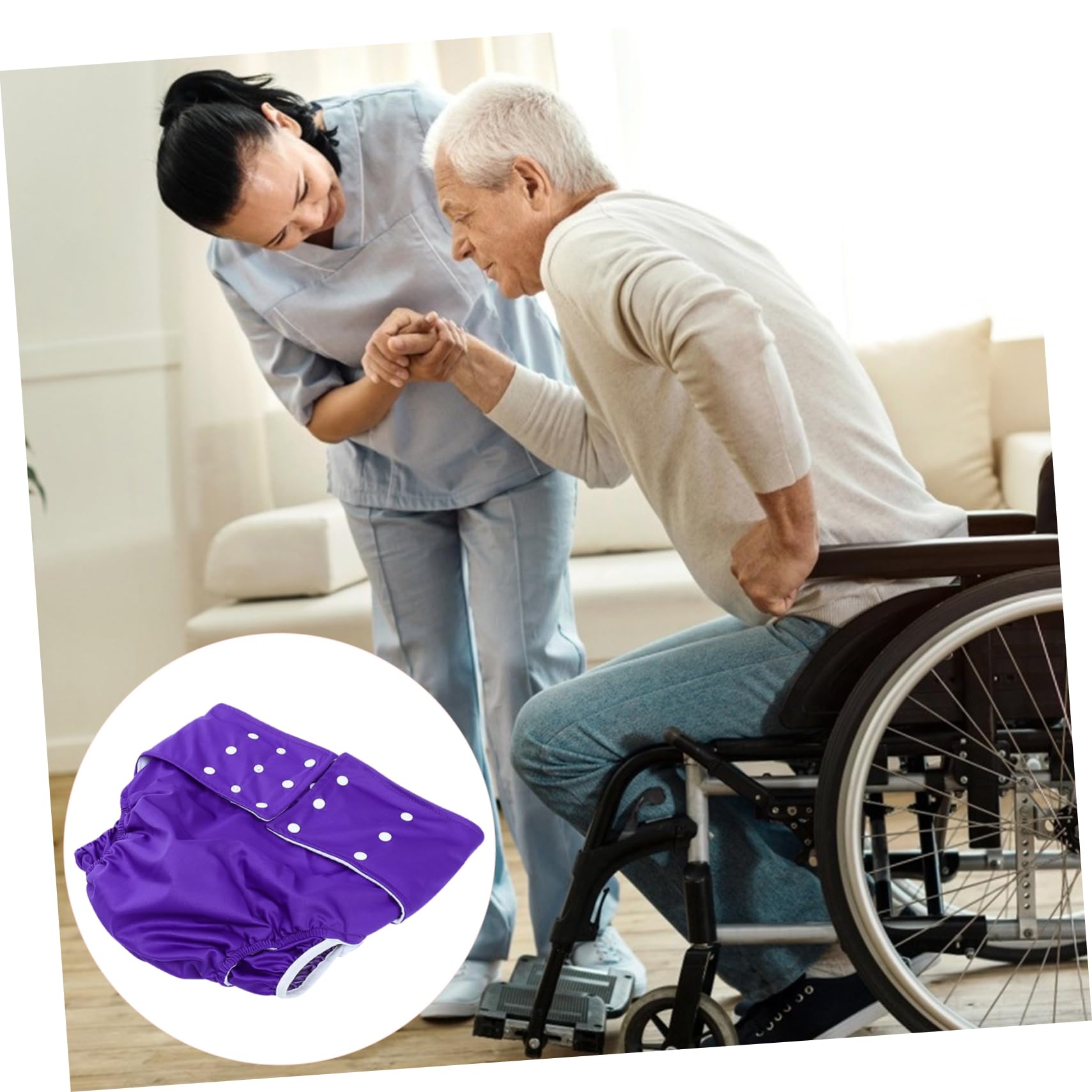 Mobestech 8 Pack Washable Adult Cloth Diapers for Men - Comfortable Reusable Underwear for Incontinence & Elderly Care - Perfect for Nighttime Use, Travel & Home Care