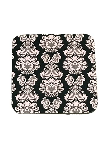 Handmade Hardboard Square Coasters Set of 4 - Pink Paisley Pattern Drink Coasters for Table, Furniture Protectors for Hot & Cold Beverages - Perfect for Home, Office, Coffee Shop Decor