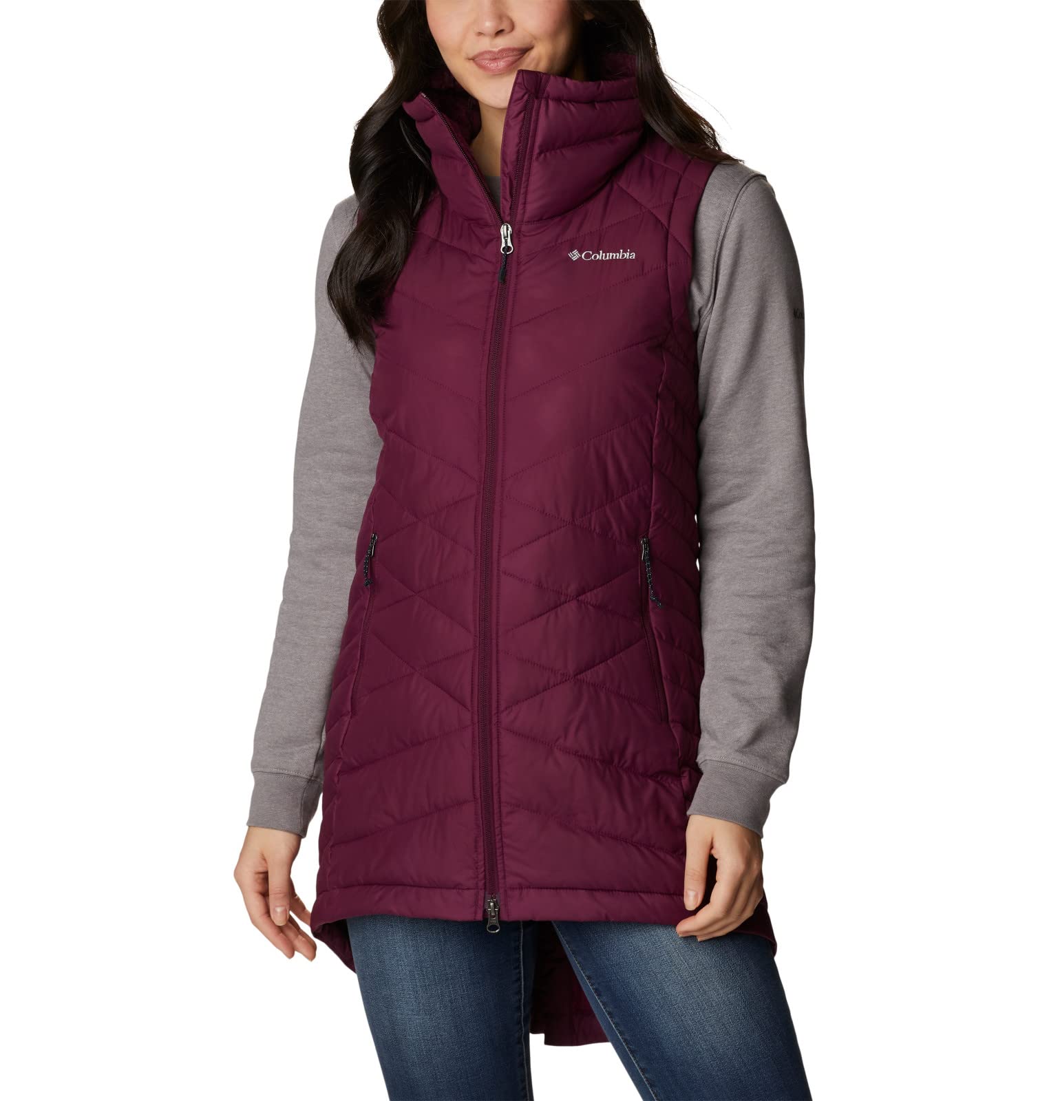 Columbia Women's Heavenly Long Vest - Lightweight Water-Resistant Puffer Vest for Outdoor Activities, Hiking & Travel
