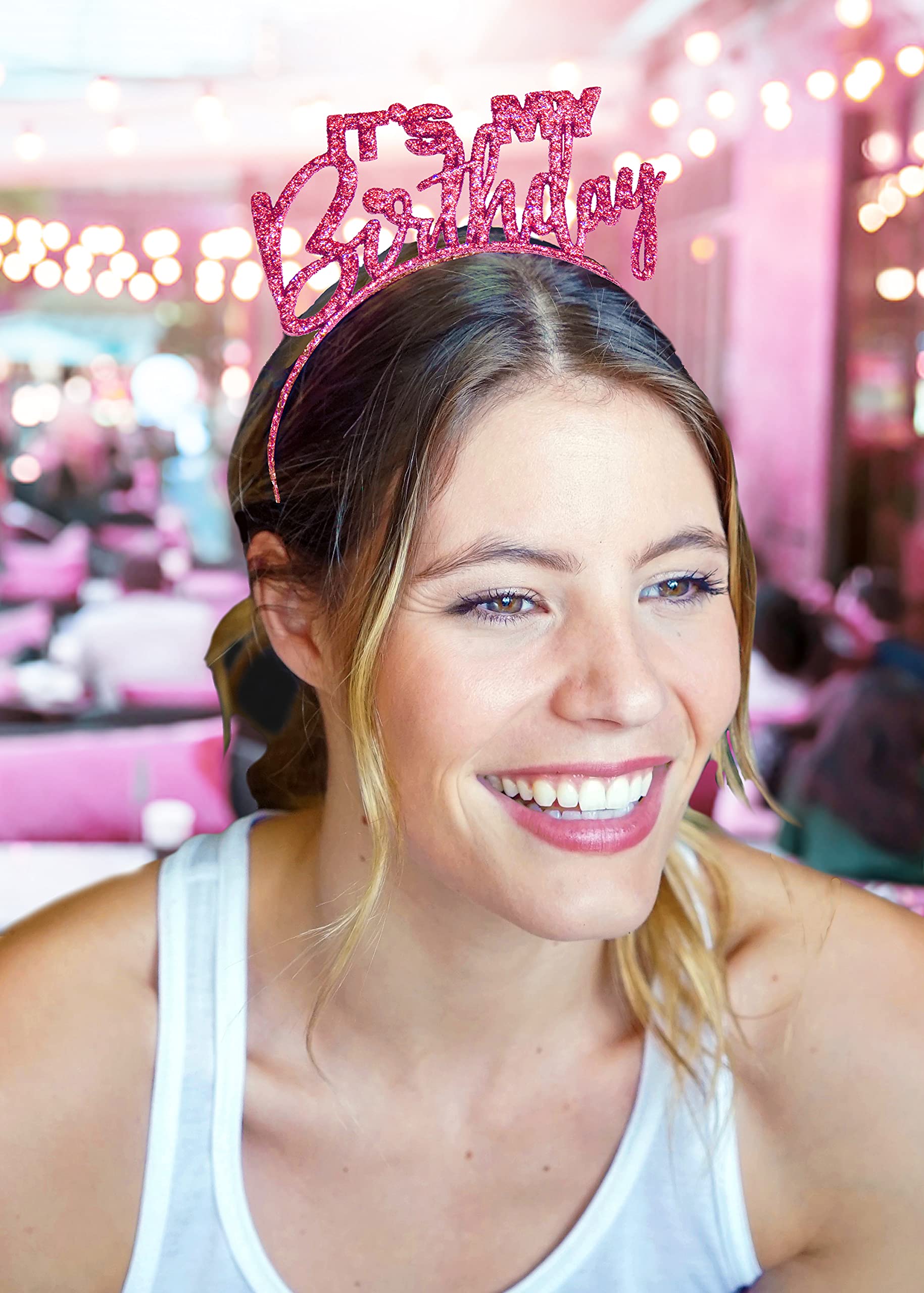 Sparkling Rhinestone Sash Birthday Crown Headband for Women | Elegant Birthday Party Accessories | Perfect for Birthday Celebrations, Bachelorette Parties & Special Occasions