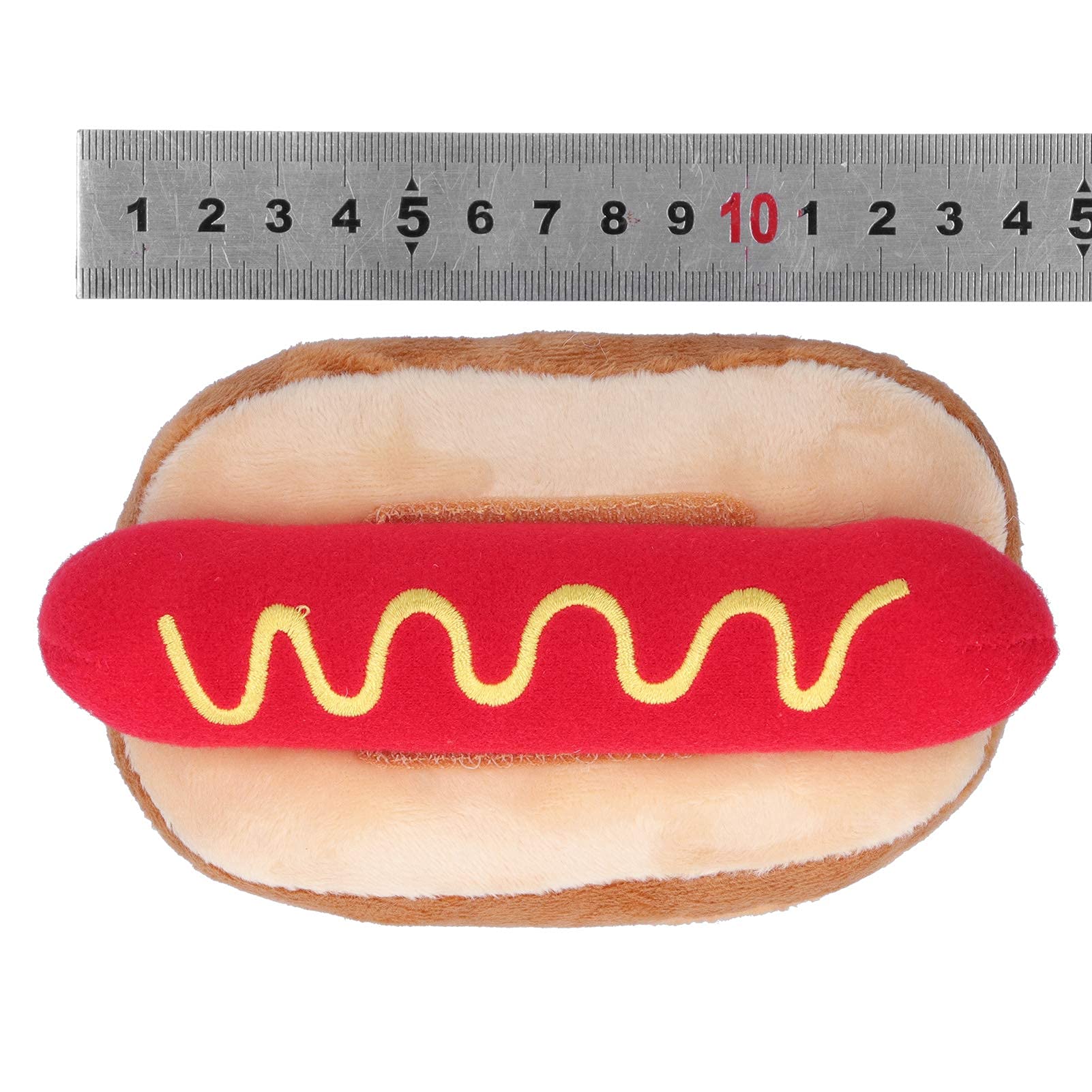 Zerodis Squeaky Plush Puppy Toys for Dogs - Hot Dog Shaped, Detachable & Soft Interactive Chew Toy for Small & Medium Dogs - Perfect for Playtime, Training & Teething Relief