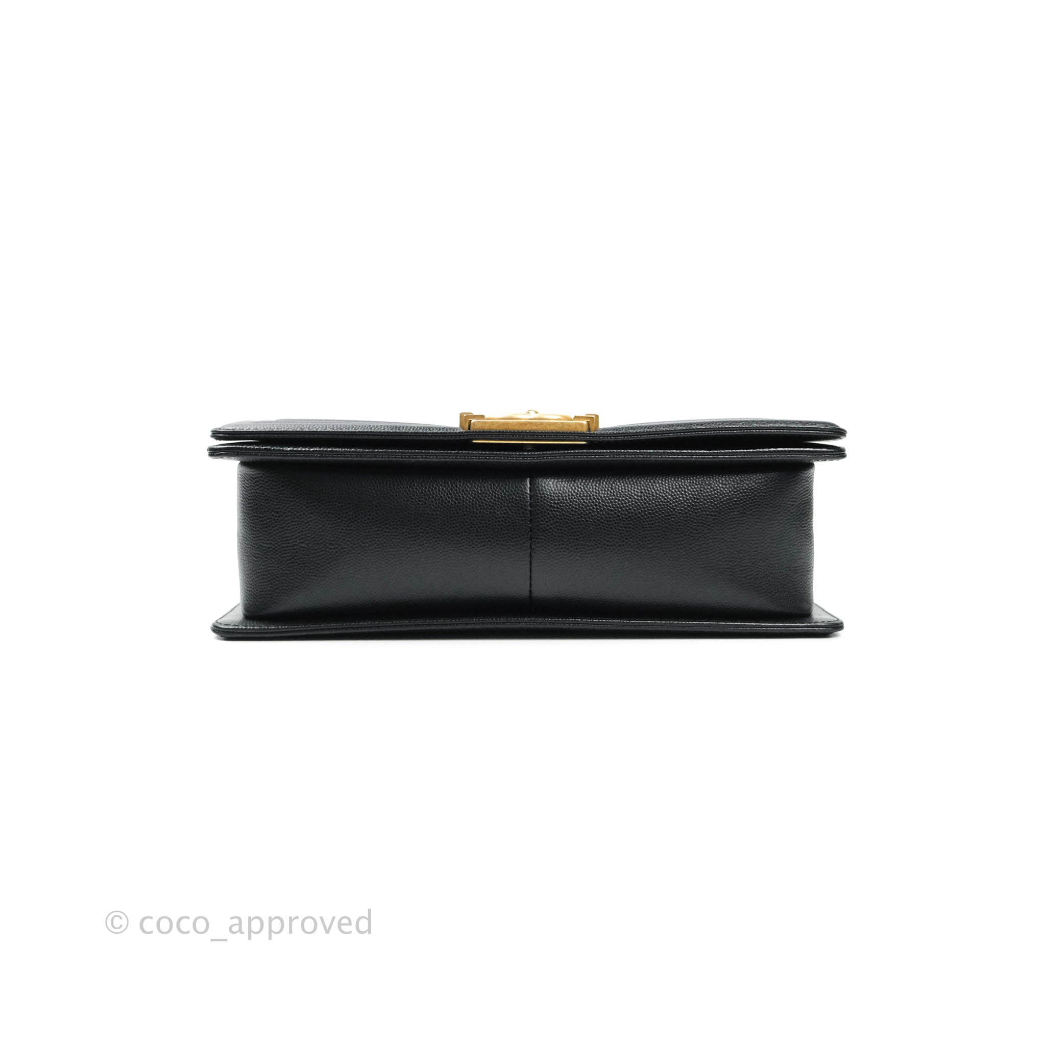 Chanel Boy Quilted Medium Handbag in Black Caviar Leather with Aged Gold Hardware - Perfect for Evening Events, Luxury Gift & Fashion Accessories
