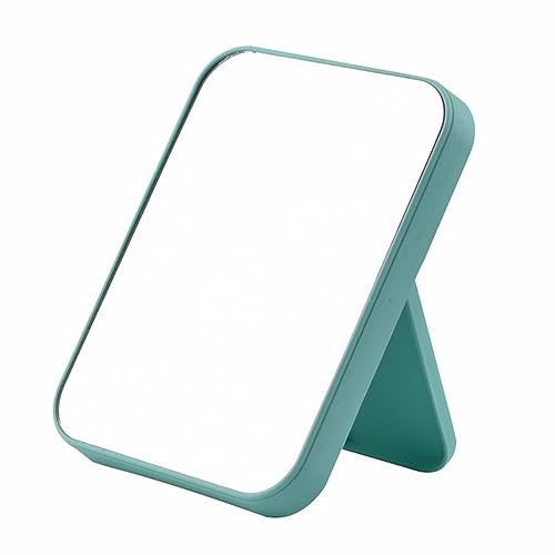 KPNG Foldable Desktop Makeup Mirror with Stand - Portable Square Cosmetic Mirror for Table Desk or Wall Hanging (Blue) | Perfect for Home Vanity, Travel & Professional Makeup Artists