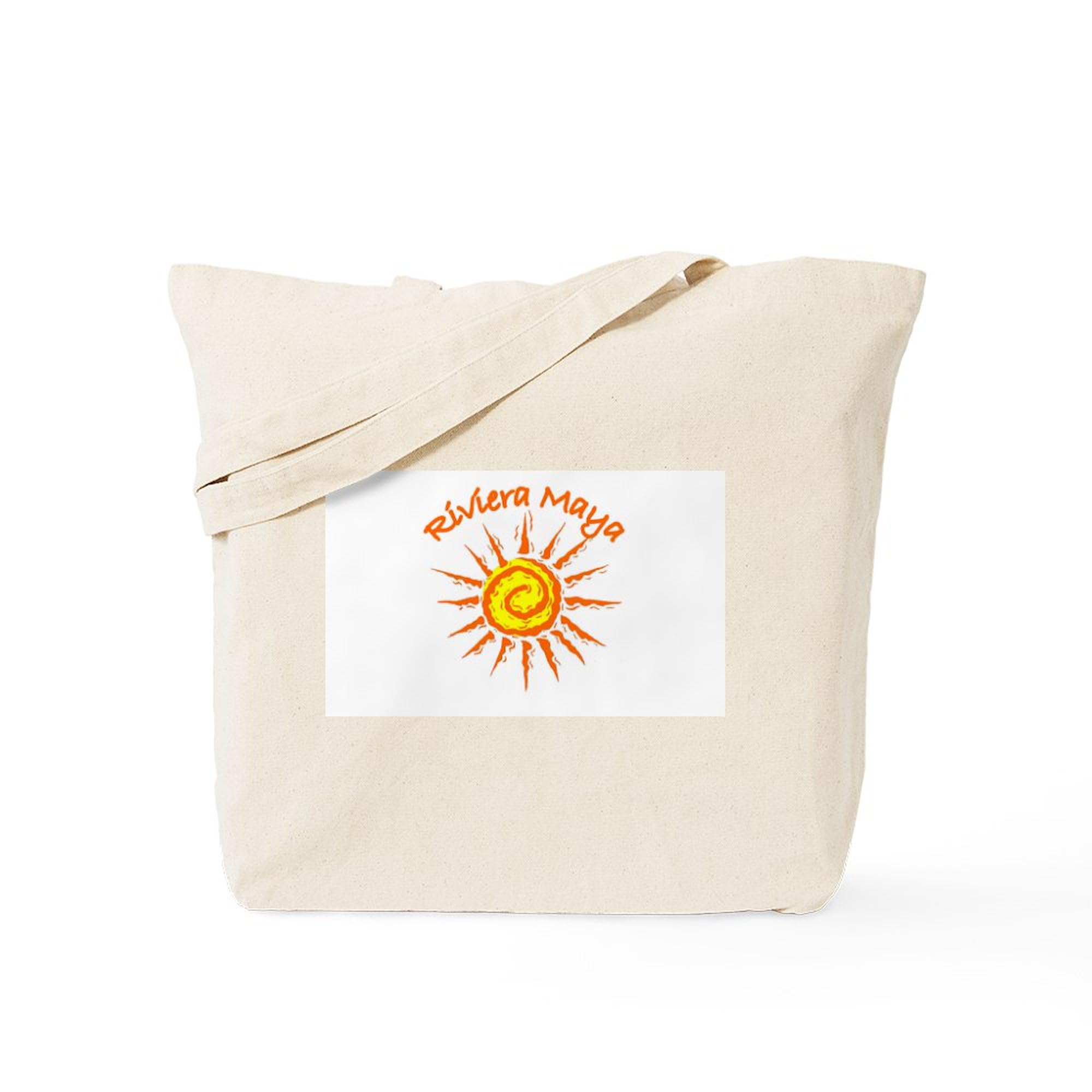 Riviera Maya Mexico Tote Bag - Natural Canvas Reusable Shopping Bag for Beach, Grocery & Travel | Eco-Friendly Cotton Carryall