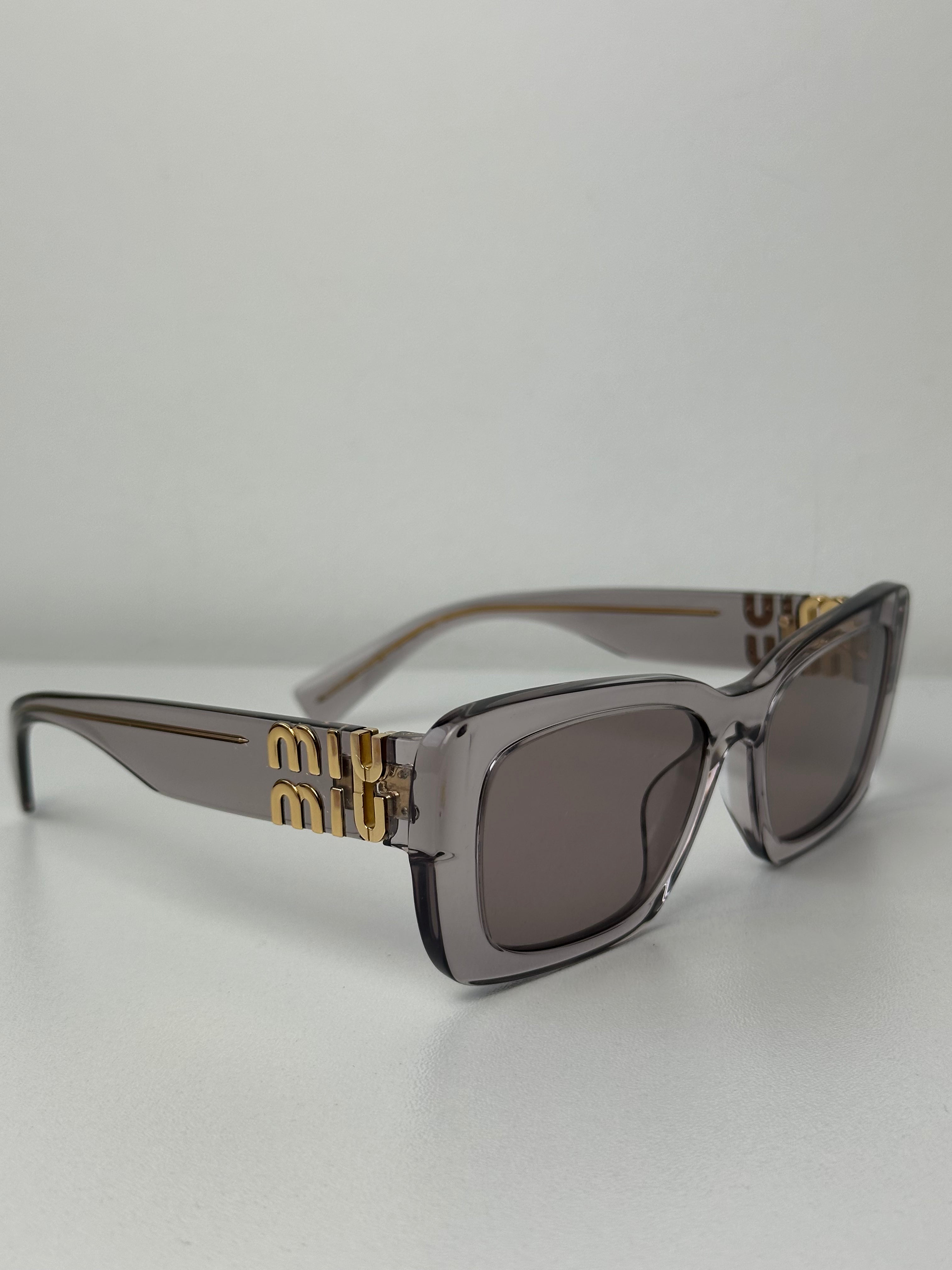 Miu Miu MU07YS Purple Transparent Sunglasses for Women - Fashion UV Protection Shades for Summer Beach & Outdoor Activities